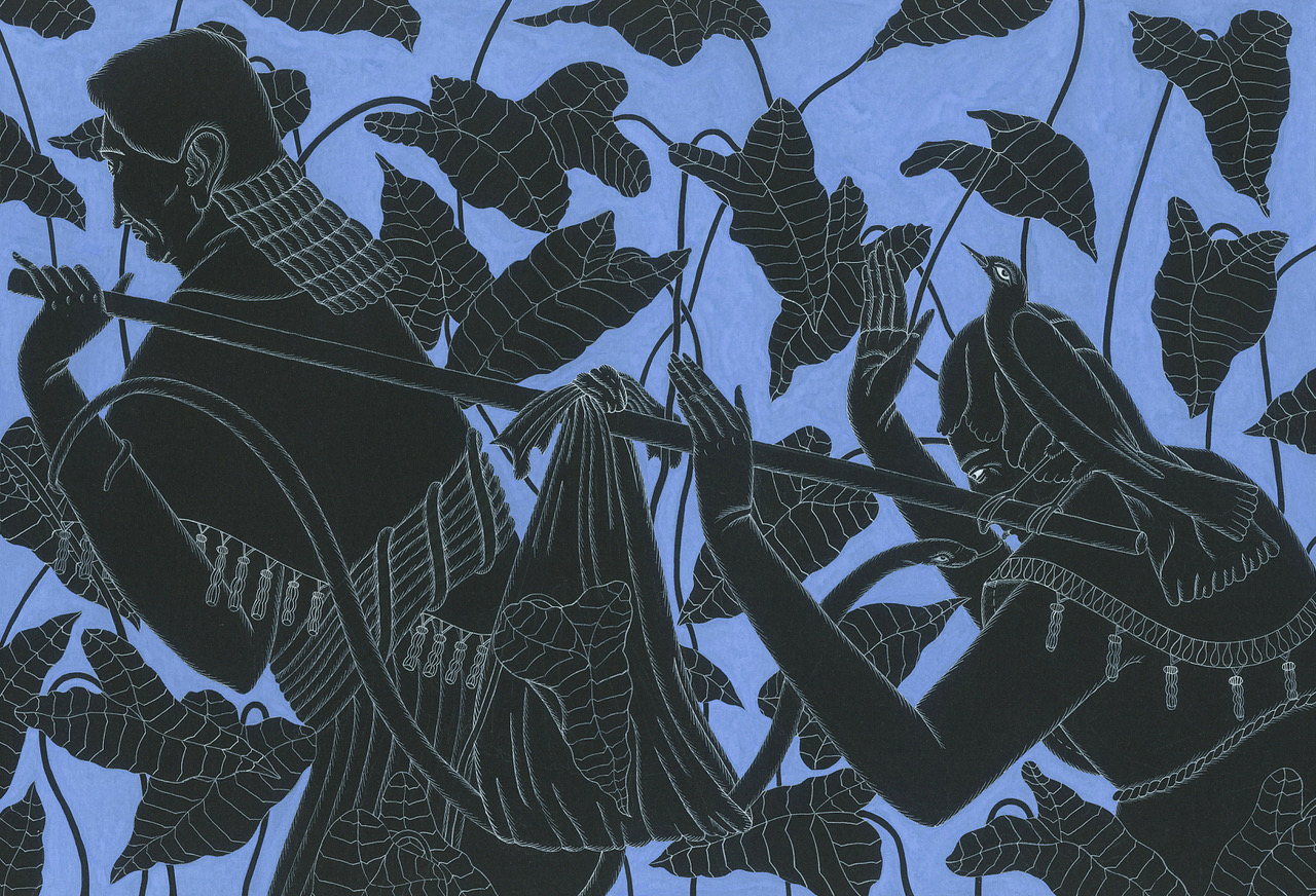 Snake Charmers 2019 gouache on paper 190 x 270mm