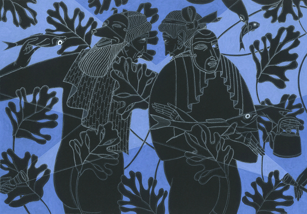 To Hide a Fish 2019 gouache and watercolour on paper 190 x 270mm
