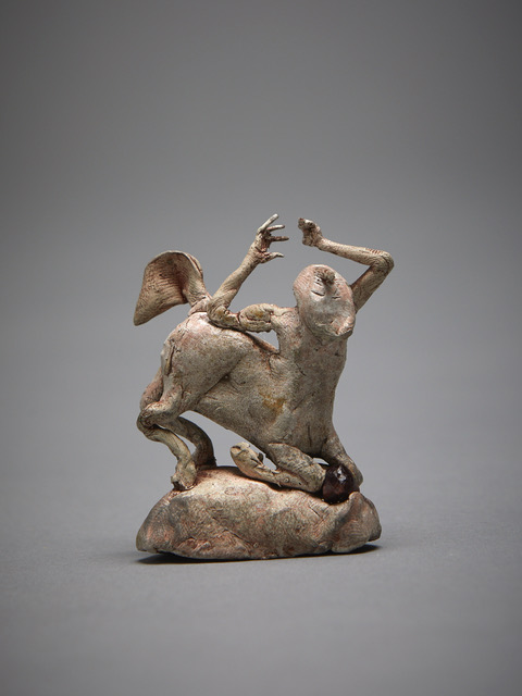Shibuichi Centaur (Garnet at knees) 2019 Shibuichi (93% copper, 7% silver), rough garnet 66 x 52 x 25mm