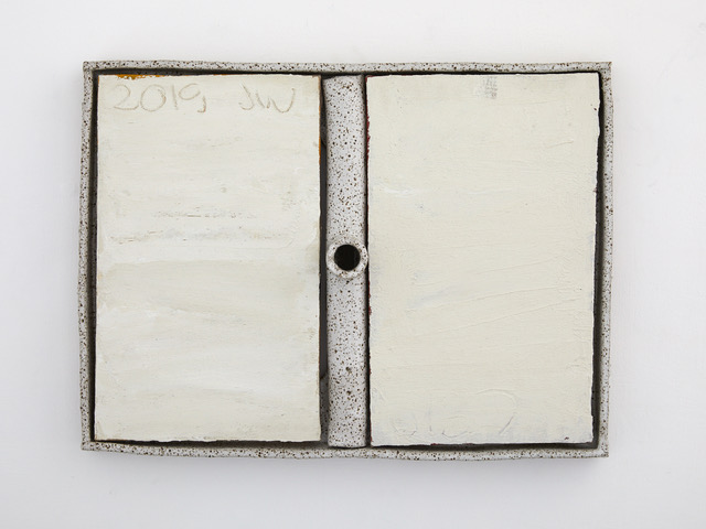 Jake Walker The Look of Things 3 April - 4 May 2019 0139 2019 acrylic on linen, glazed stoneware frame 400 x 530mm