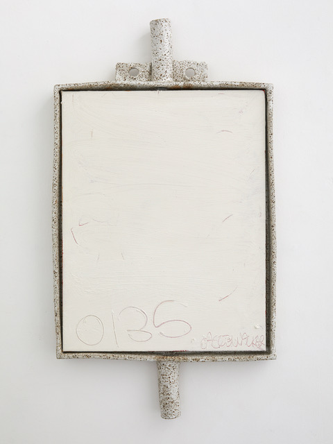 0135 2019 oil on linen, glazed stoneware frame 750 x 420mm