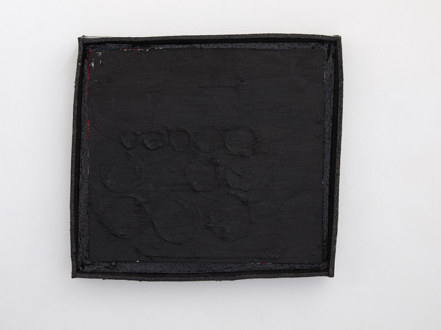 0140 2017-2019 oil over acrylic on linen, glazed stoneware frame 450 x 490mm