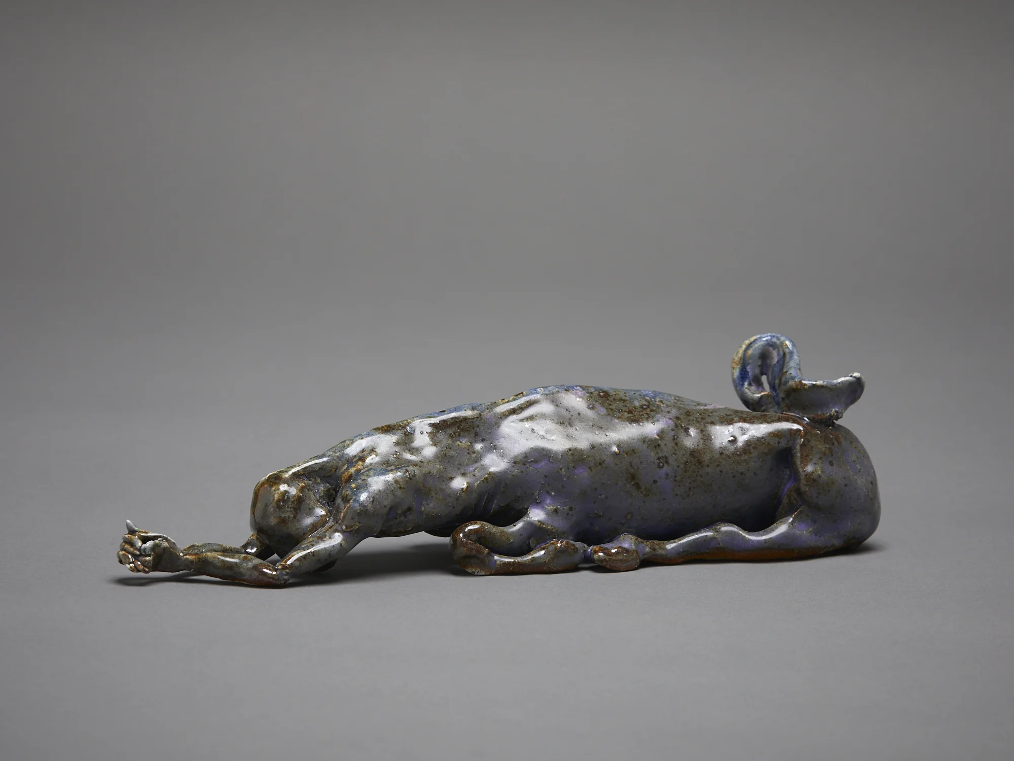 Francis Upritchard Exhausted Centaur 2019 wood-fired ceramic 85 x 310 x 77mm