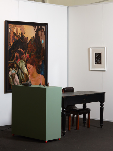 Andrew McLeod, Bill Hammond and Francis Upritchard (plinth) Auckland Art Fair 2019 1-5 May