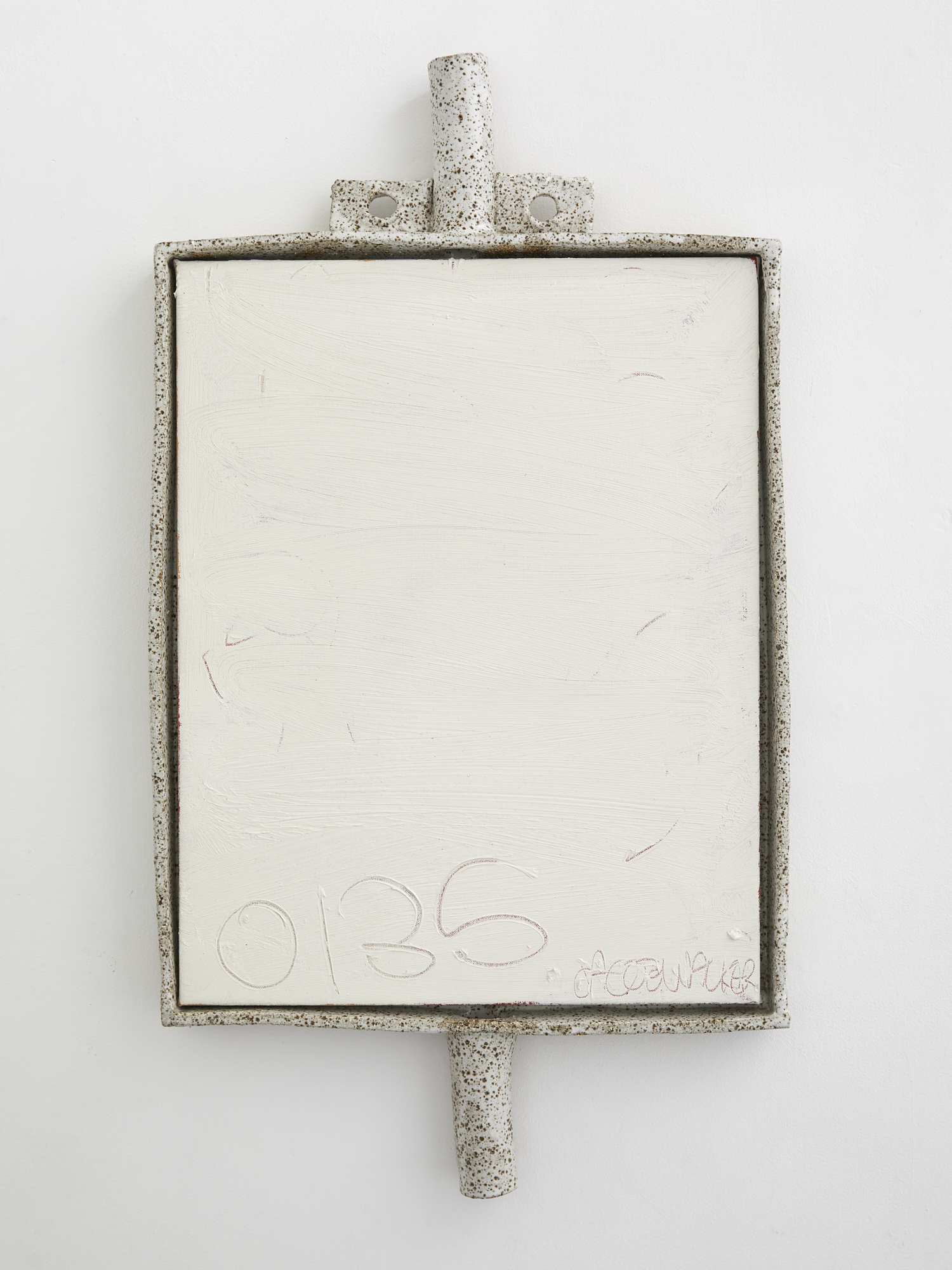 0135 2019 oil on linen, glazed stoneware frame 750 x 420mm