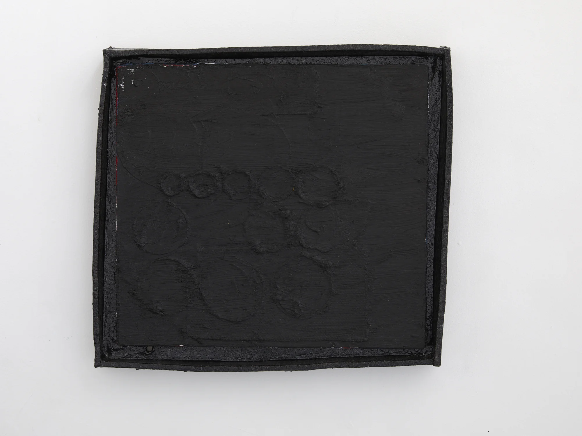 0140 2017-2019 oil over acrylic on linen, glazed stoneware frame 450 x 490mm