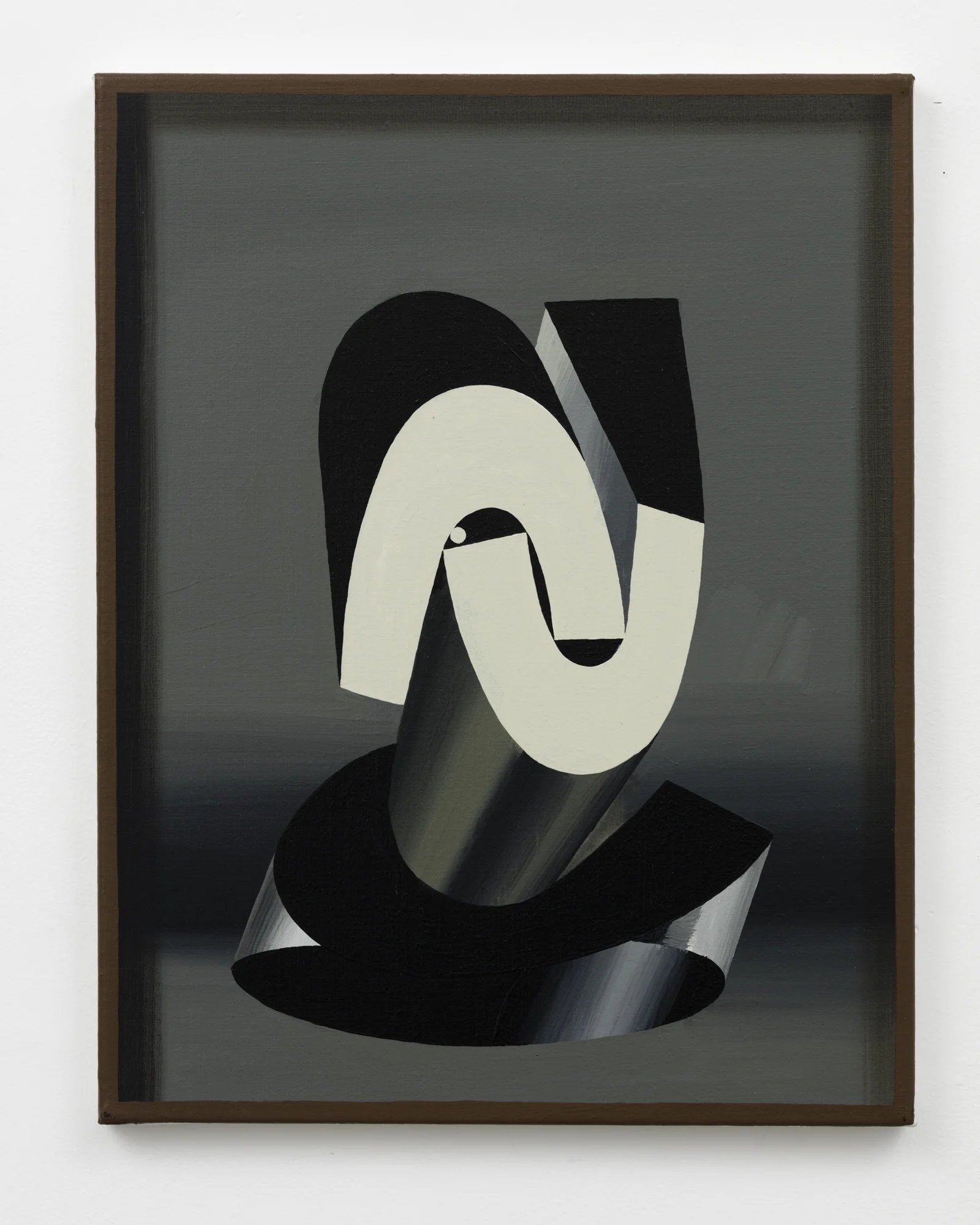 The form of her 2016 acrylic on linen 450 x 350mm