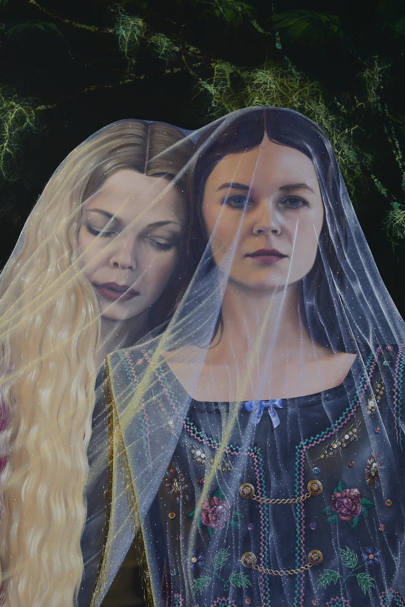 Clementine & Valentine (detail) 2018 oil on board 2340 x 1250mm