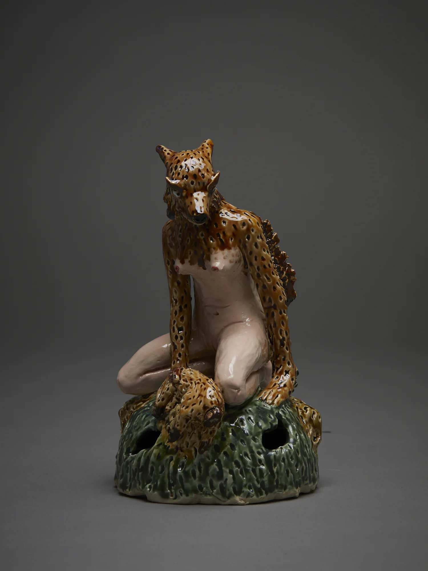Wolf Woman 2019 stoneware, glazes, acrylic 240 x 140 x 140mm