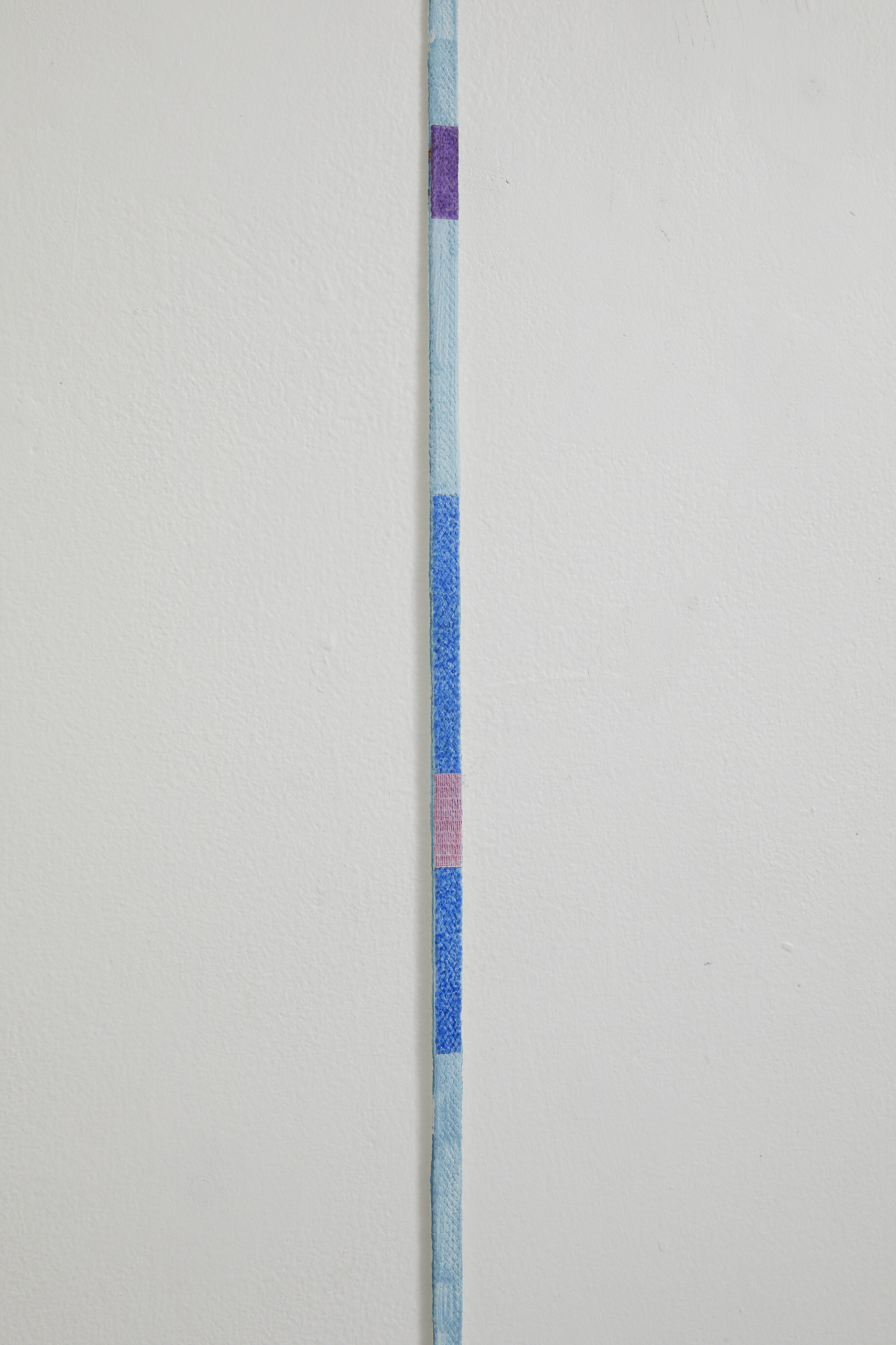 No title (detail) 2019 acrylic on fabric, enamel on pin 1140 x 10mm