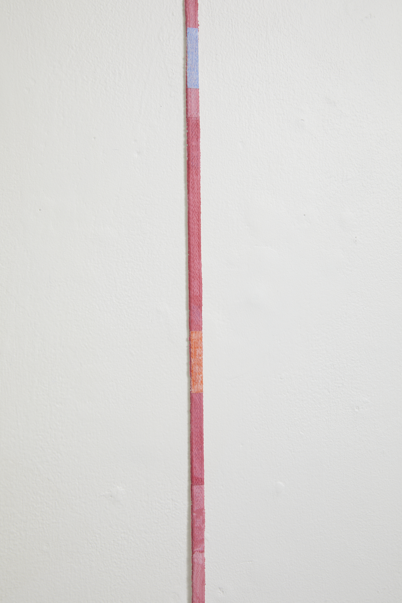 No title (detail) 2018 acrylic on fabric, enamel on pin 1180 x 10mm