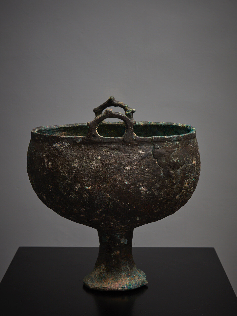 Scytho-Sarmatian Bronze Vessel Late Scythian, 3rd - 2nd century BC, Scytho-Sarmatian, Crimea 250 x 210 x 140mm Provenance: Private collection, South Germany; Exhibition Bonn (2013) p. 259 cat III.10 (Tavrida Central Museum Simferopol, Inv. D-1776