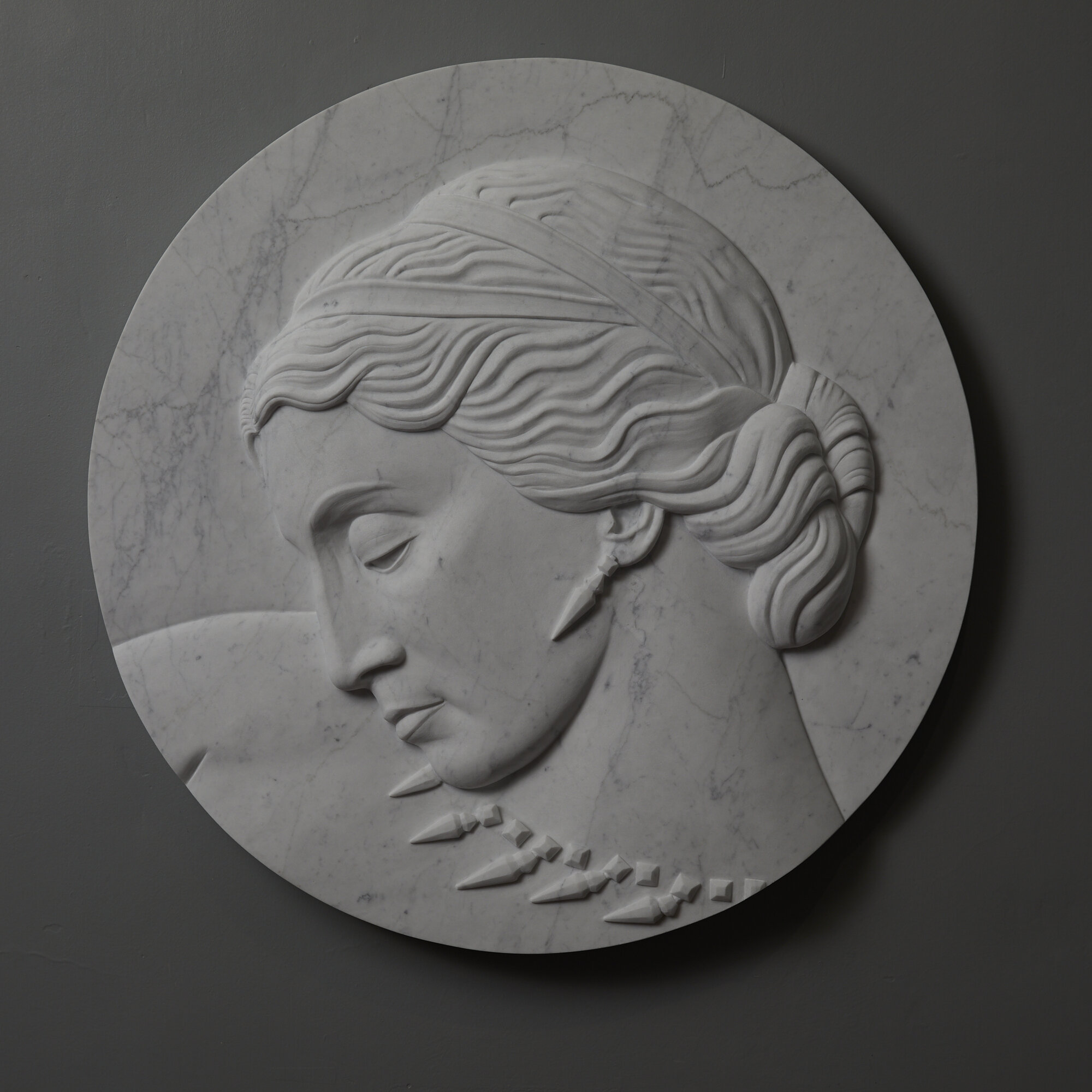 Martin Selman Tondo 2019 Carrara marble 750 x 750 x 55mm