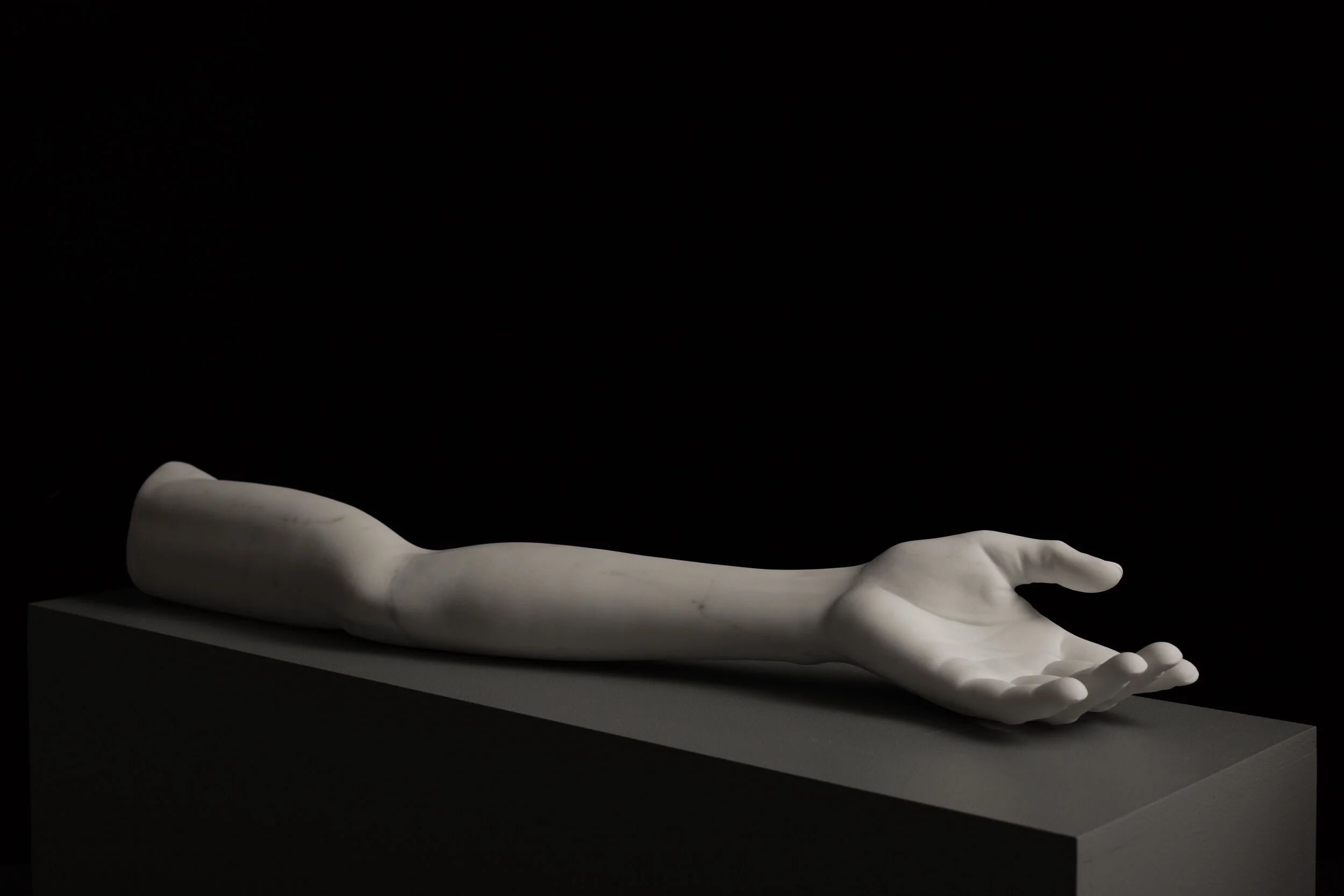 Martin Selman Self Portrait 2016 Carrara marble (Cervaiole quarry) 130 x 1100 x 280mm