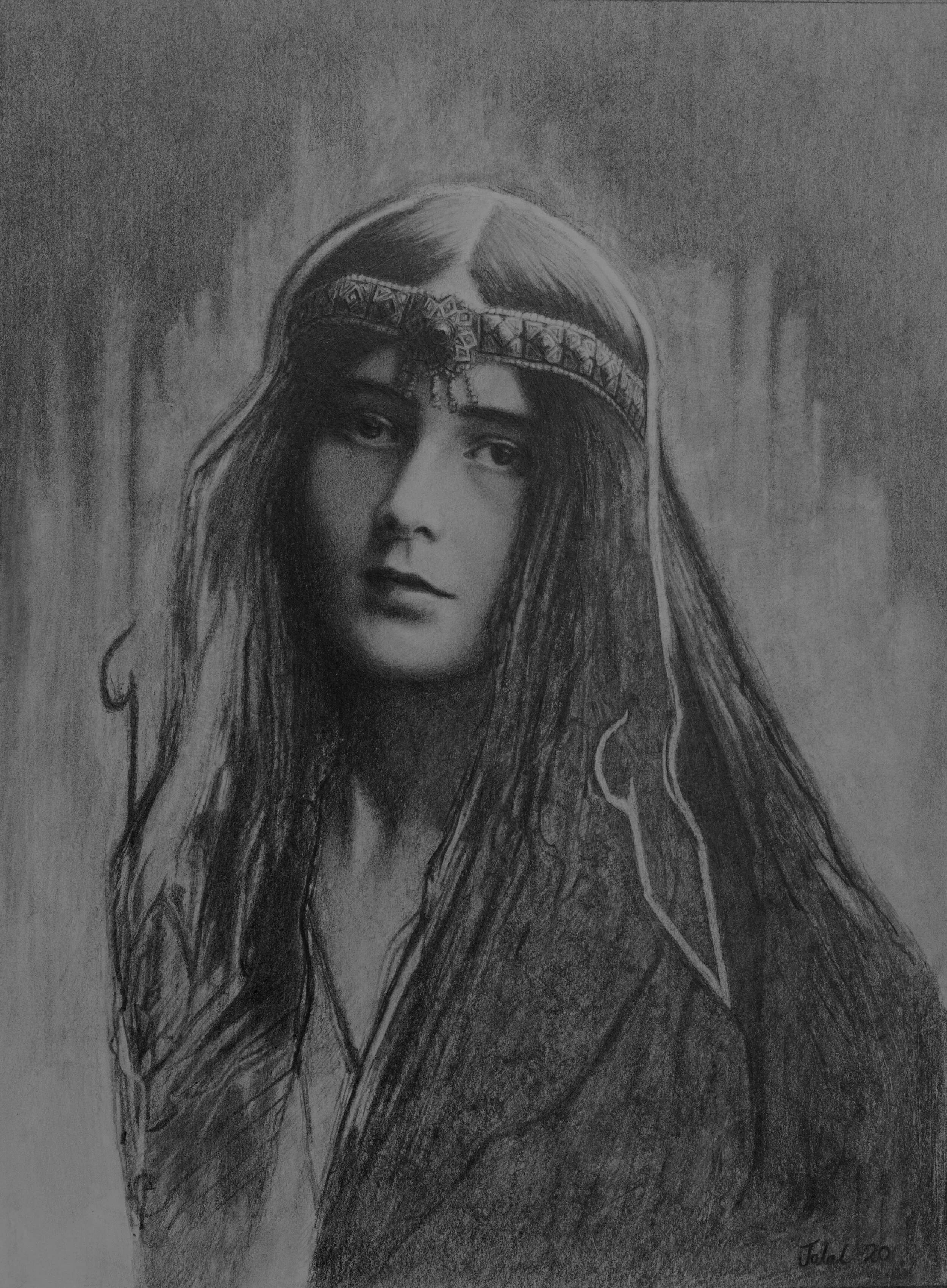 Cleo De Merode 2020 graphite on paper 316 x 241mm