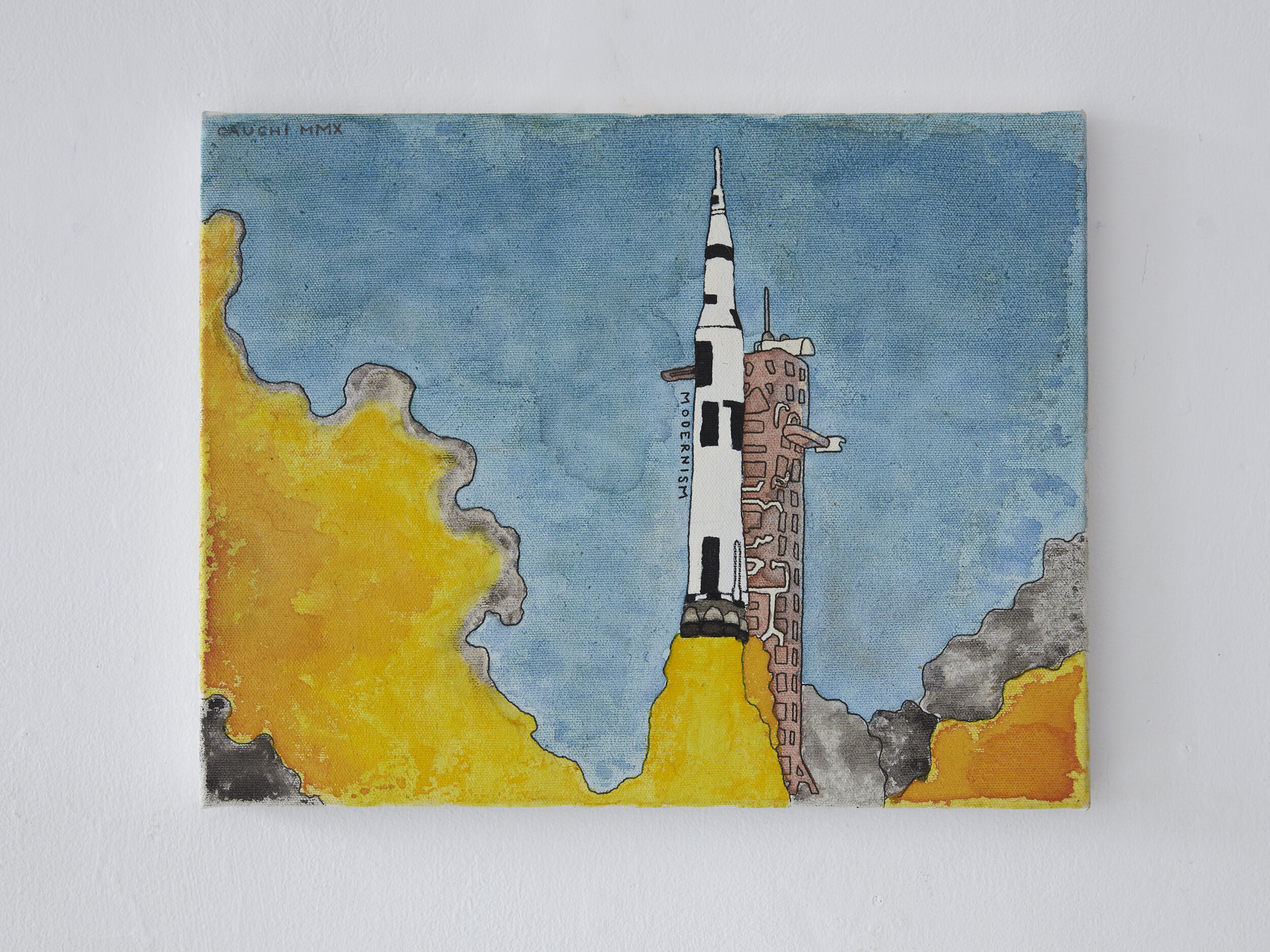 David Cauchi Modernism 2010 ink, watercolour and oil on canvas 280 x 350mm