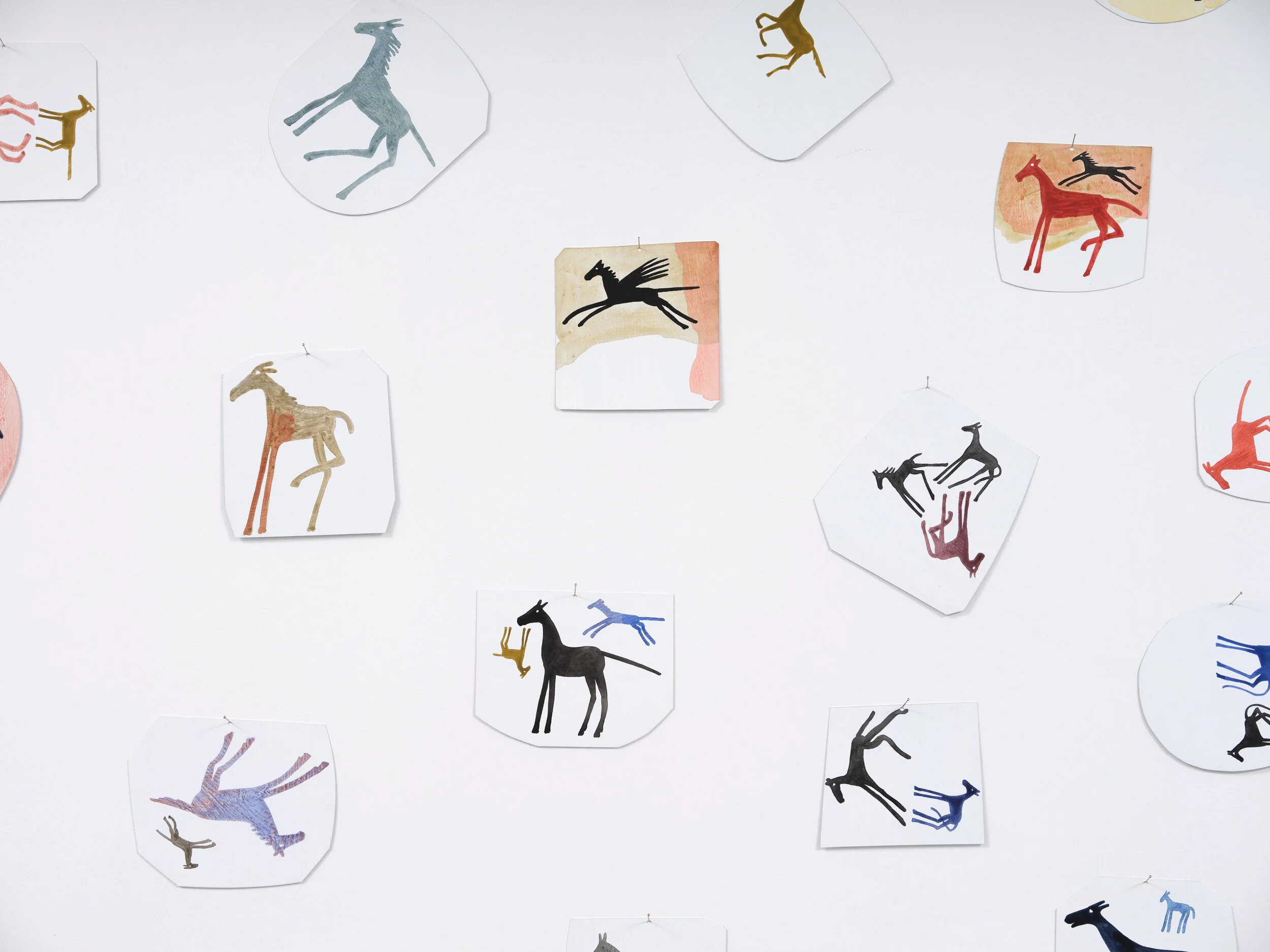 Flock of horse (detail) 1999 acrylic and gesso on powdercoated aluminium 62 pieces, 1900 x 2800mm