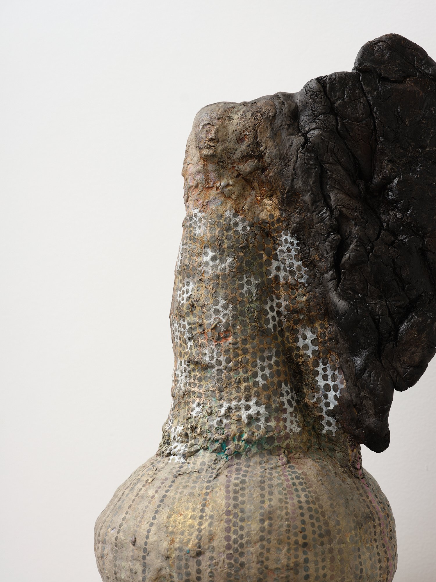 Ana (detail) 2024 pigment, acrylic, oil, epoxy clay on fired clay 180 x 280 x 470mm