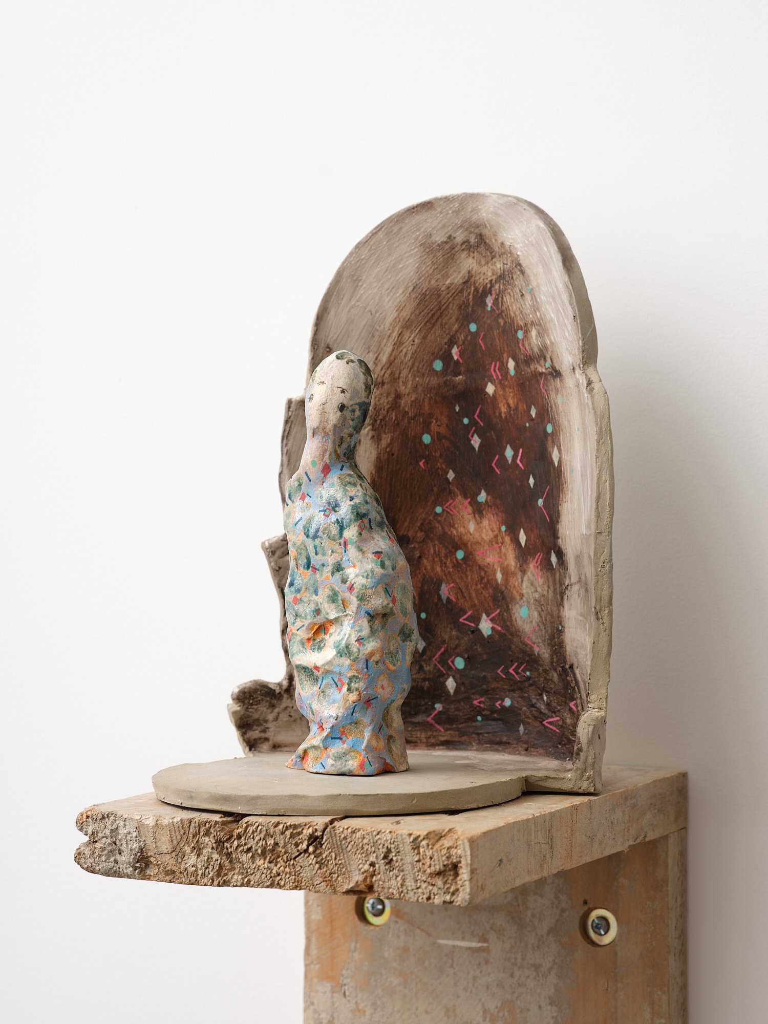 Abel 2024 pigment, glaze, oil, acrylic on fired clay 200 x 200 x 300mm