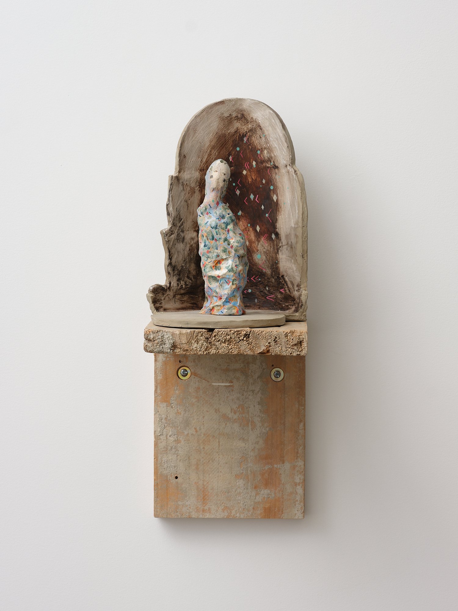 Abel 2024 pigment, glaze, oil, acrylic on fired clay 200 x 200 x 300mm