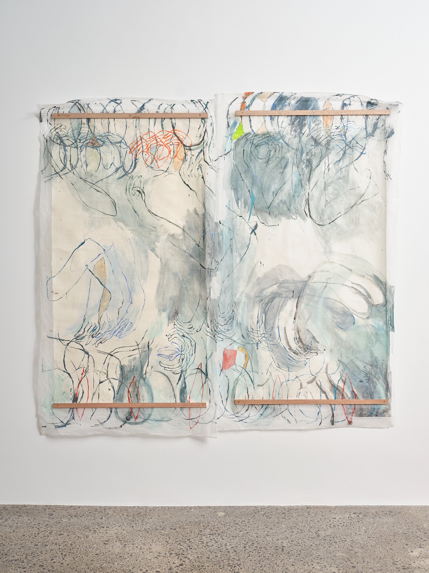 The other silence 2024 pigment, graphite on hanji (hand-made paper) and silk screen 1770 x 1640mm