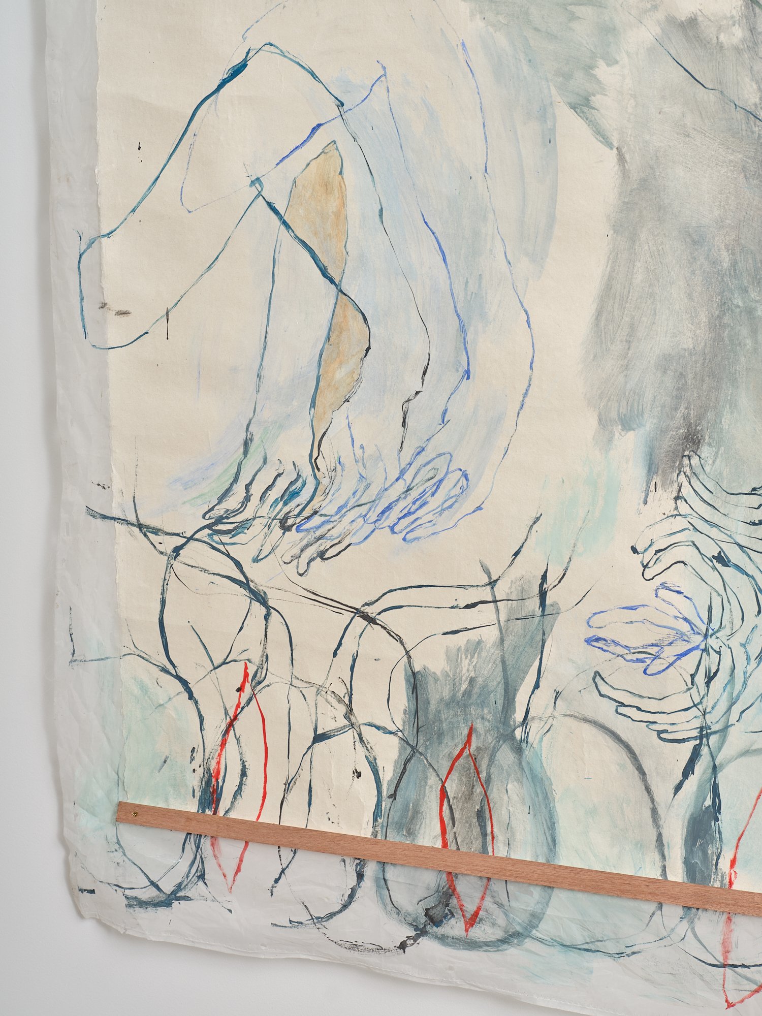 The other silence (detail) 2024 pigment, graphite on hanji (hand-made paper) and silk screen 1770 x 1640mm