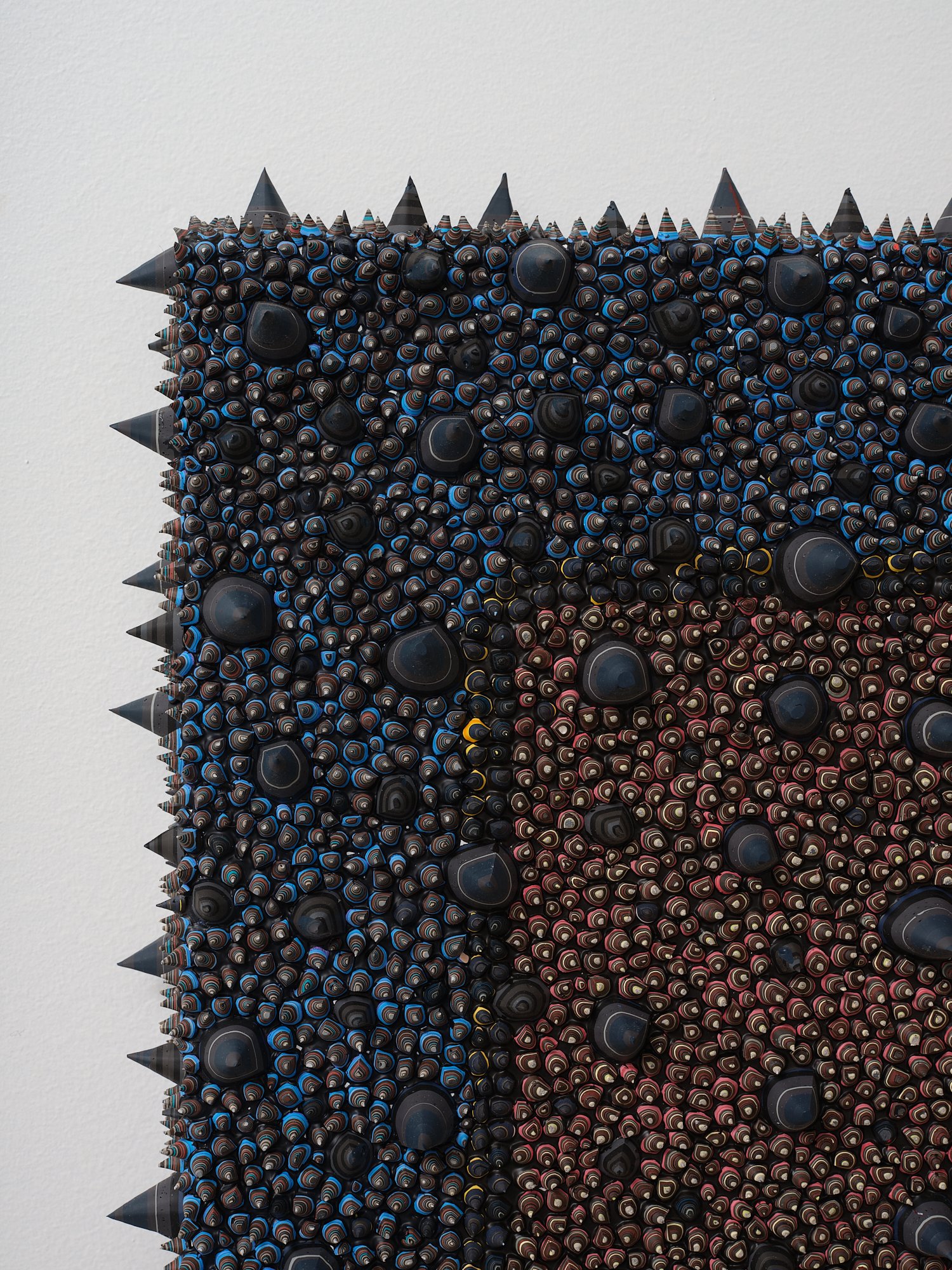 Pointy Monolith Dark (detail) 2024 acrylic on canvas board 440 x 340 x 60mm