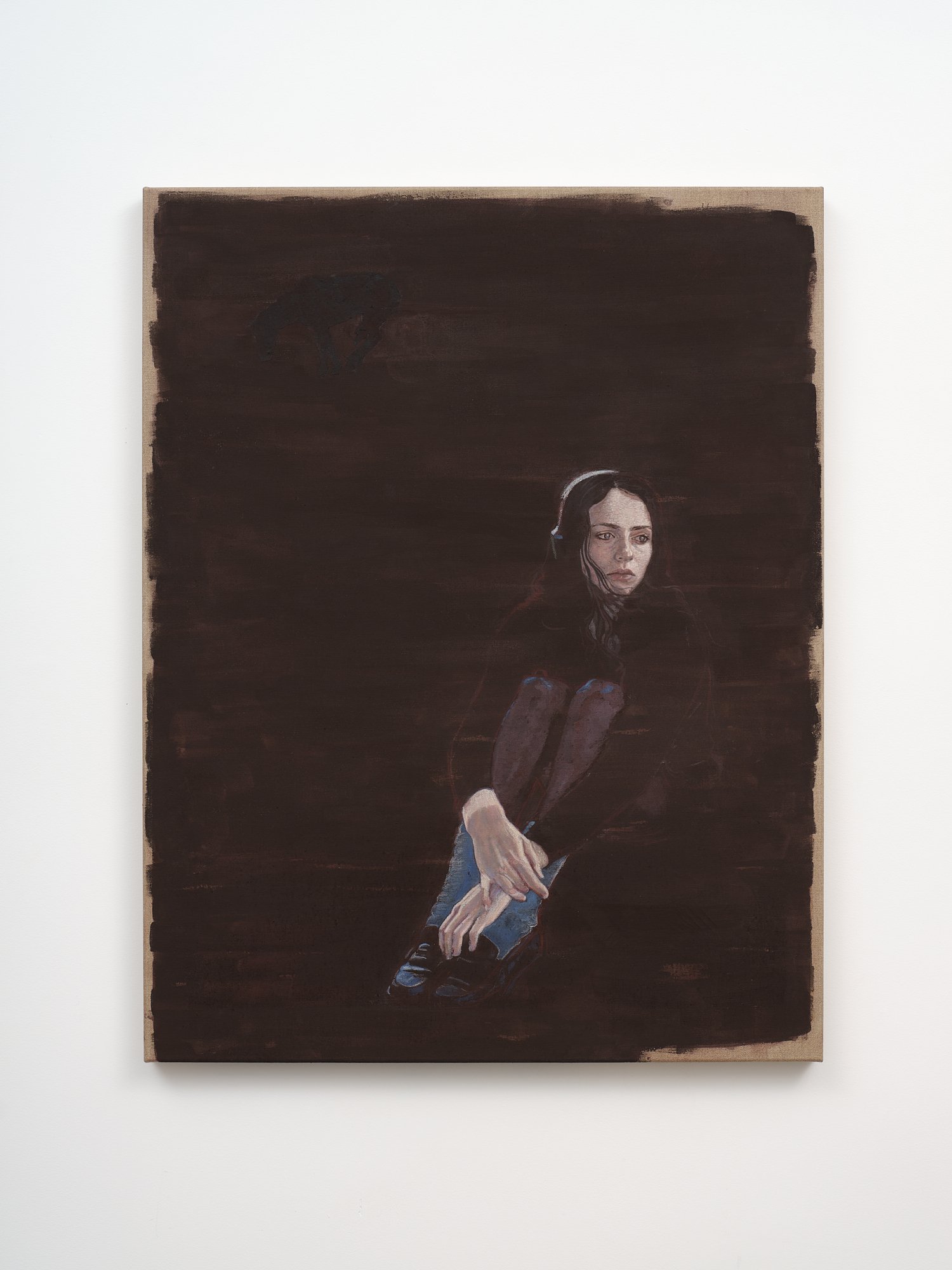 Girl 2024 casein, pastel, collage on linen 700 x 900mm