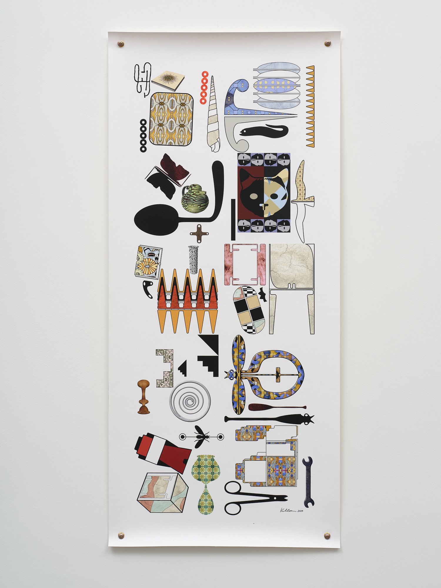 Sampler (9307) 2024 ink jet and Breathing Colour varnish on Hahnemuhle canvas 1000 x 450mm