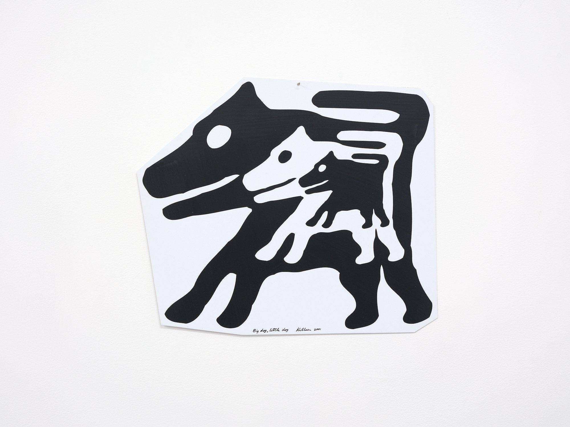Big dog, little dog (3521) 2001 acrylic on powdercoated aluminium 300 x 350mm