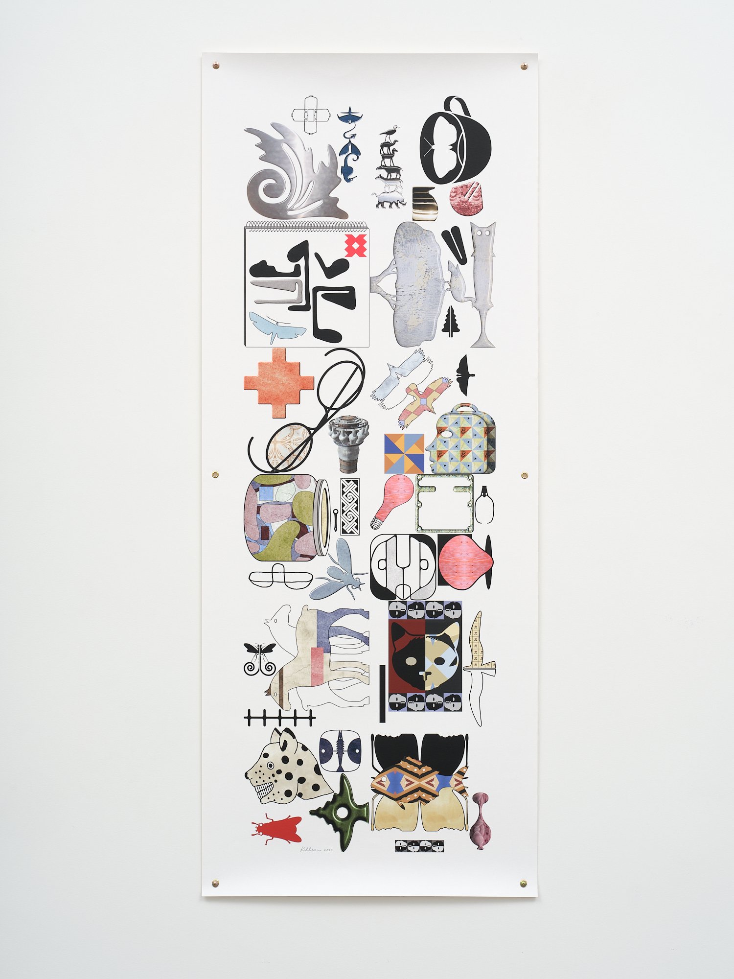 Sampler (9393) 2023 ink jet and Breathing Colour varnish on Hahnemuhle canvas 1524 x 600mm