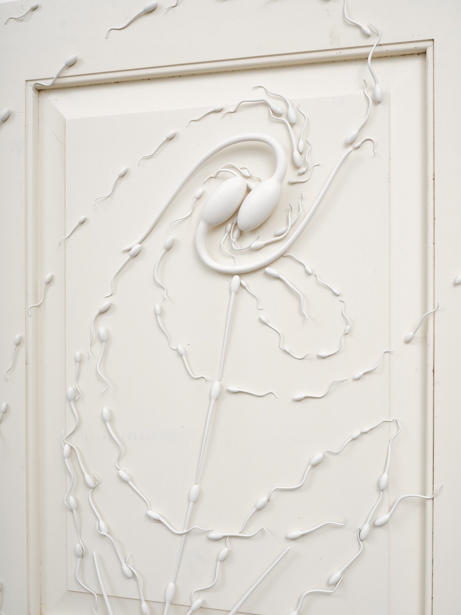 Door Drawing (Clockwise Spiral) (detail) 2024 found door, UV resin, archival varnish, steel & paint 685 x 550 x 70mm