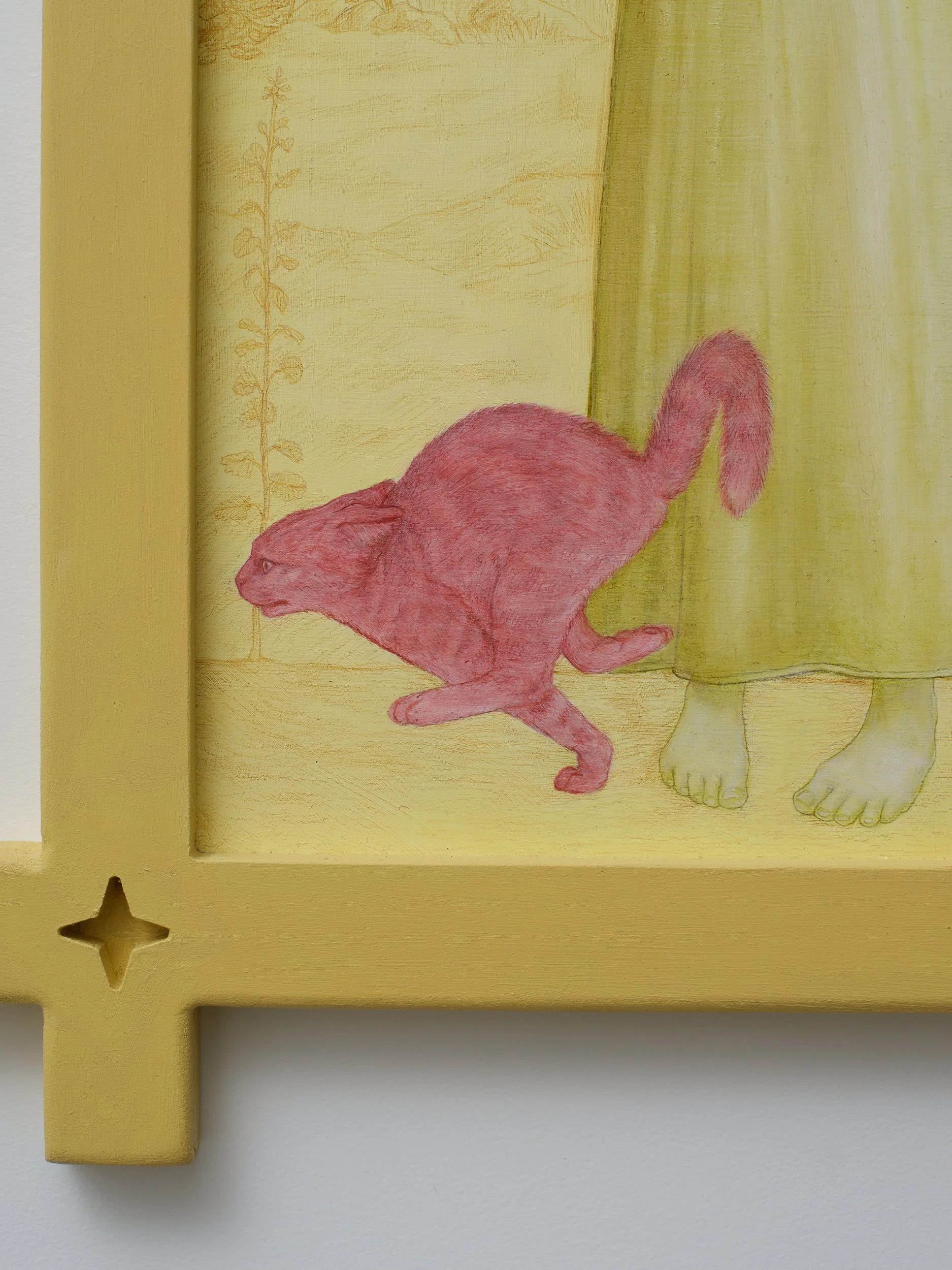 Conception (detail) 2025 oil and coloured pencil on board 650 x 420mm