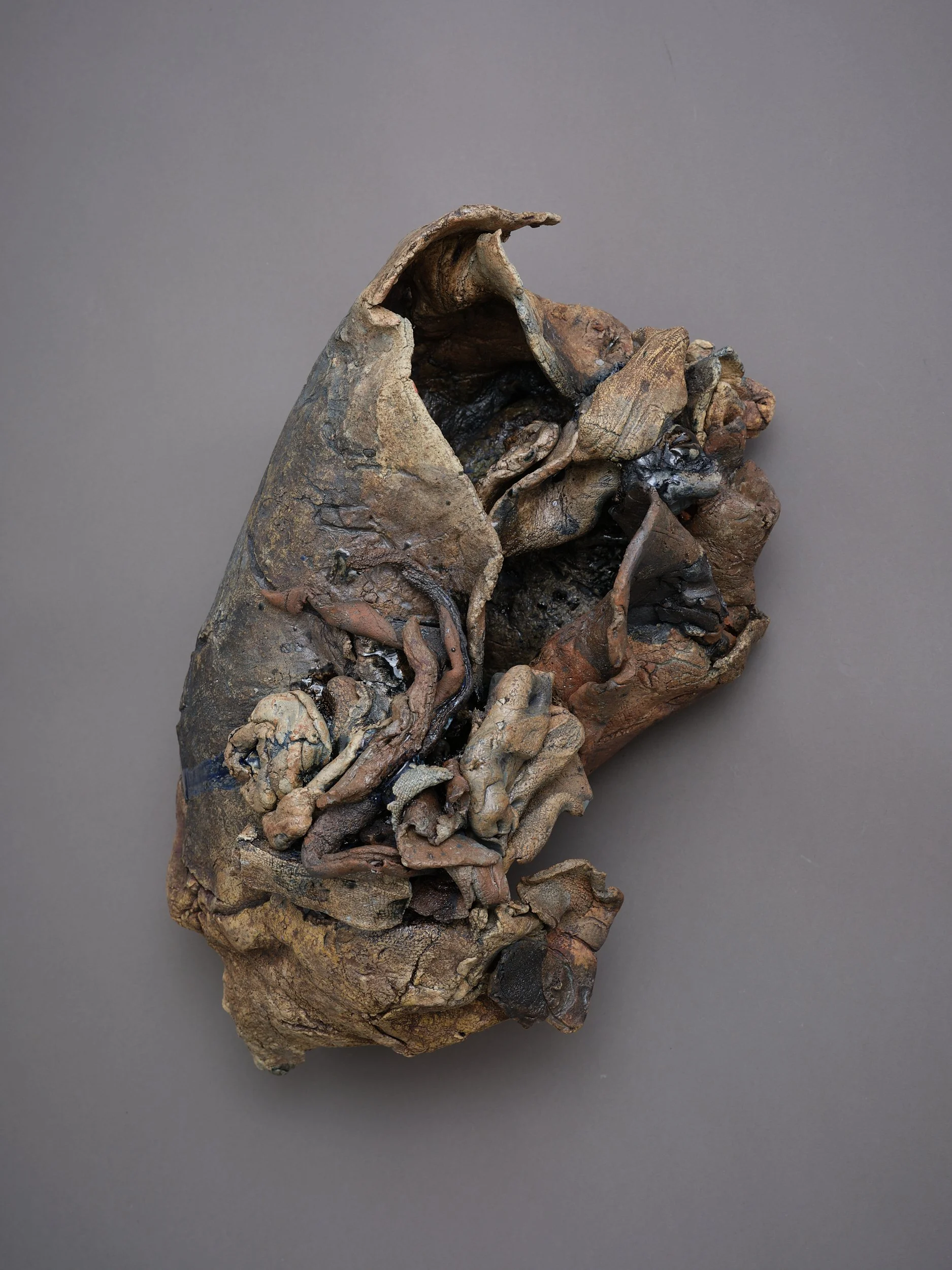 Cobalt Bride  2025 stoneware, earthenware, wild clay, glass, ceramic scraps, ceramic pigment and oxide 405 x 230 x 220mm