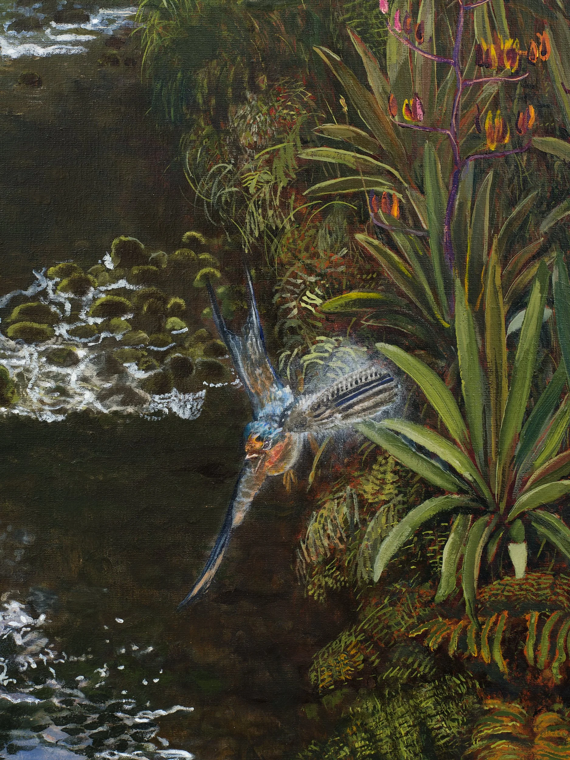   Song to Calliope  (detail) 2025 oil on canvas 1500 x 1500mm 