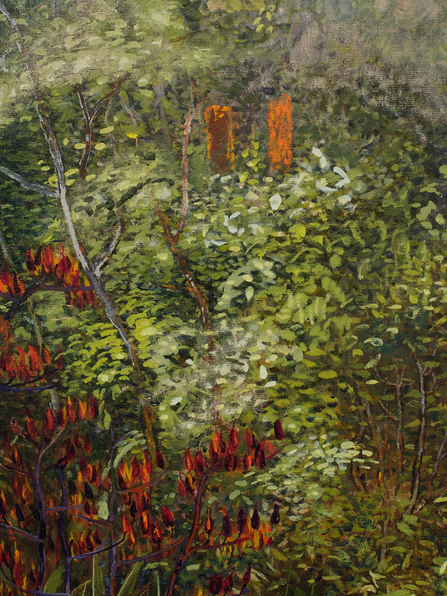   Song to Calliope  (detail) 2025 oil on canvas 1500 x 1500mm 