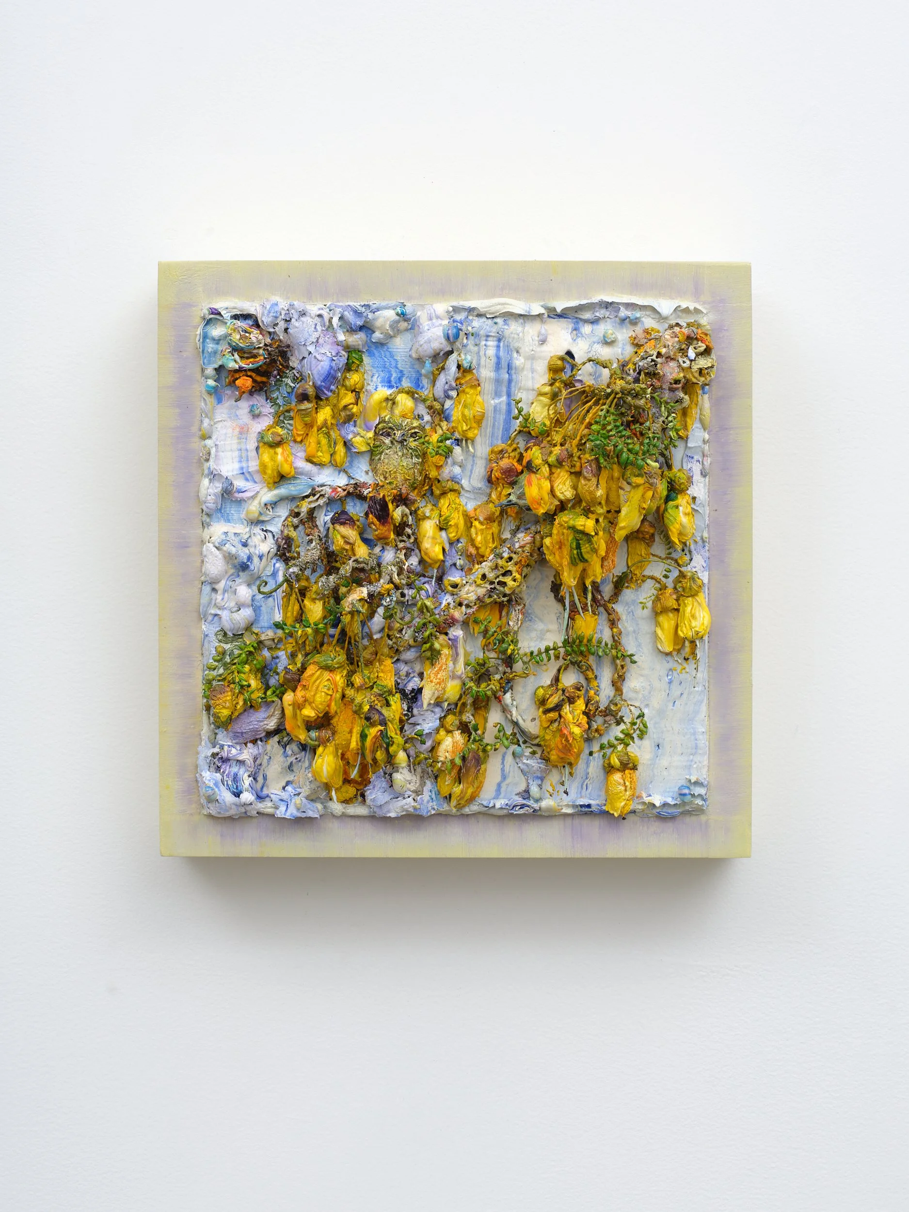   Little Spirits I  2018 oil, wire on linen 250 x 250mm 