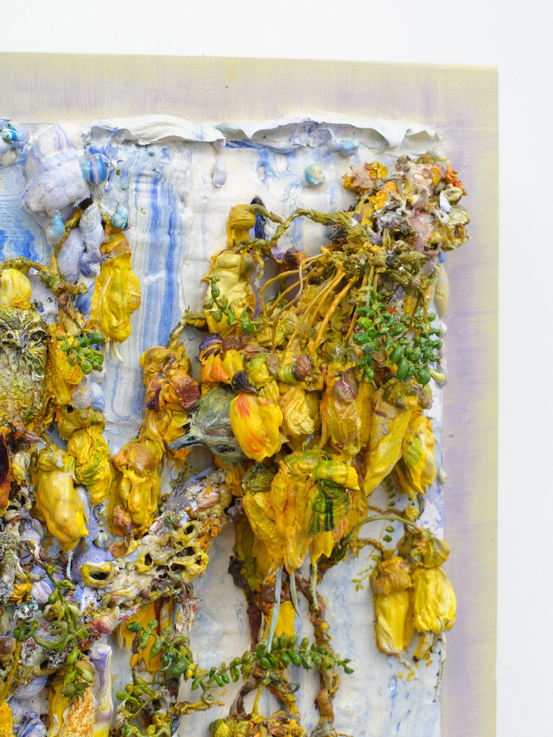   Little Spirits I  (detail) 2018 oil, wire on linen 250 x 250mm 