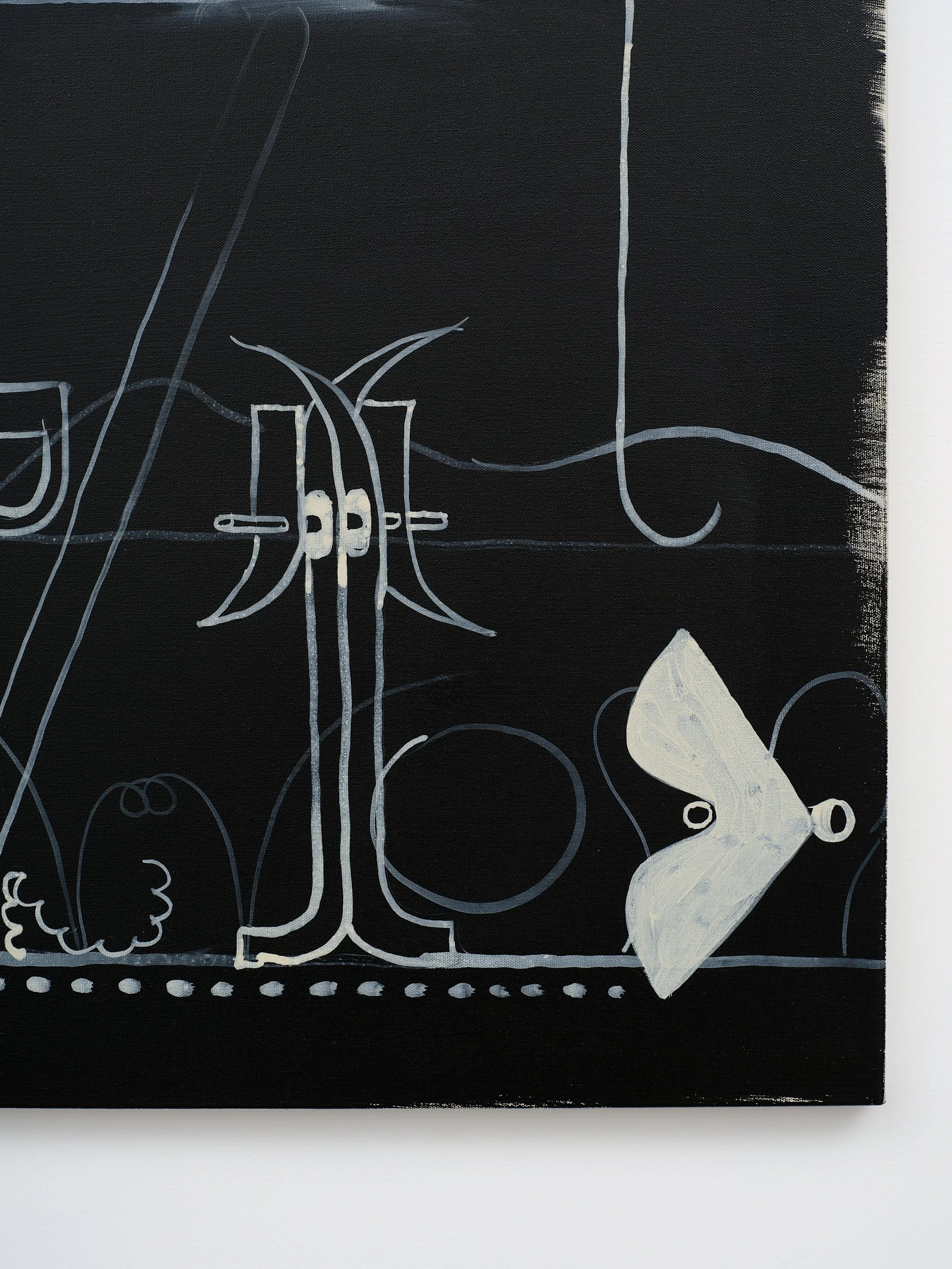   Setting up  (detail) 2025 acrylic on canvas 700 x 800mm 