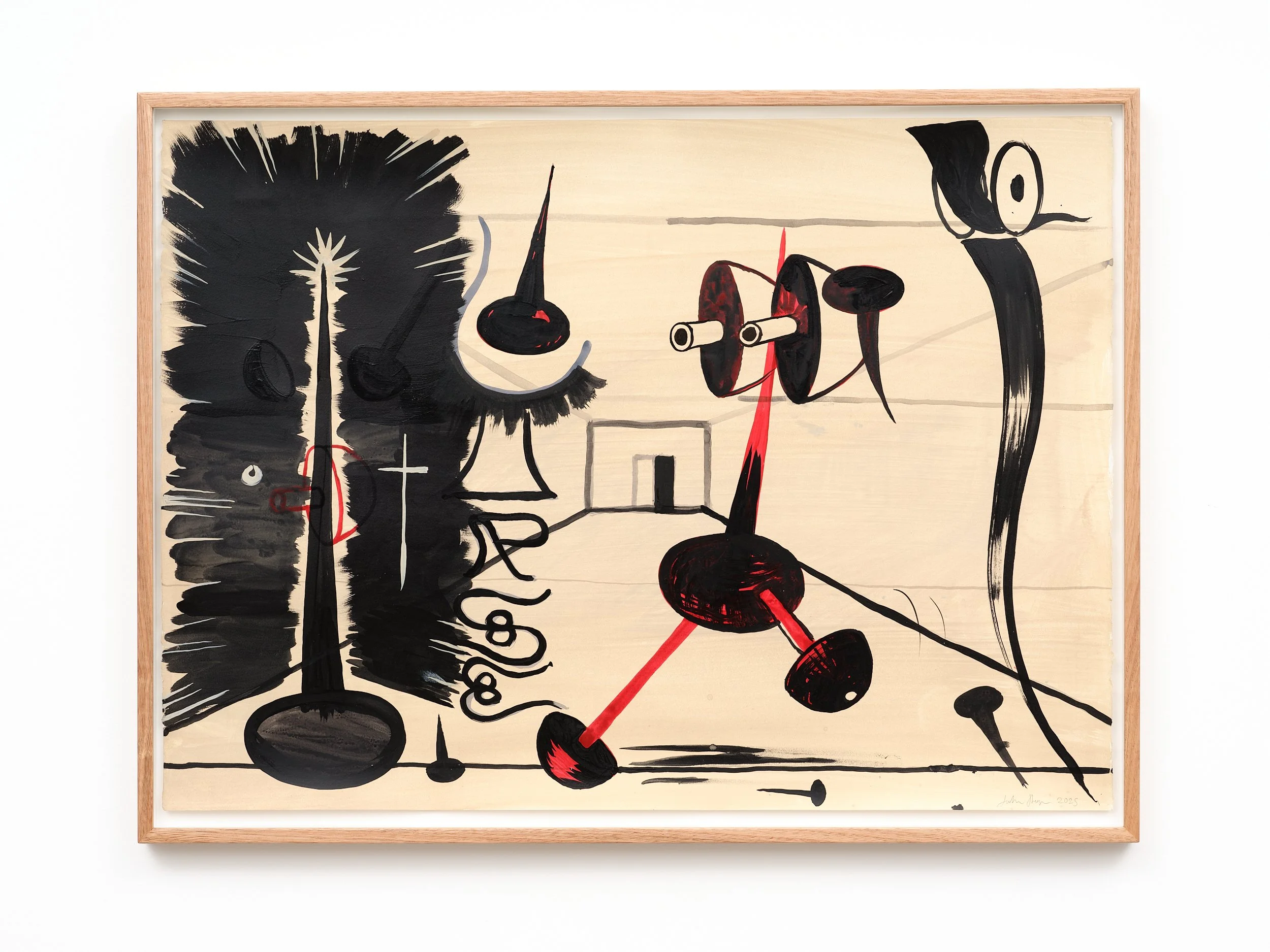   Trigger  2025 acrylic on paper 560 x 760mm (framed) 