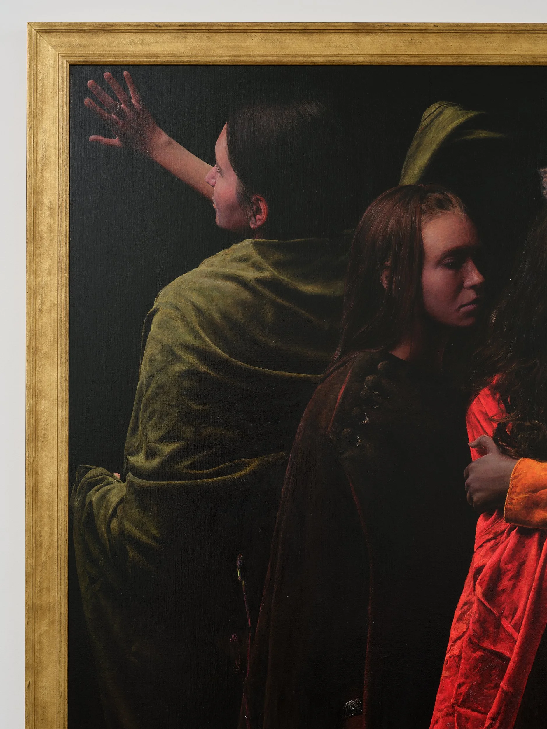   In the garden  (detail) 2026 oil and 24ct gold leaf on linen 1900 x 2700mm (image) 2060 x 2860mm (framed) 