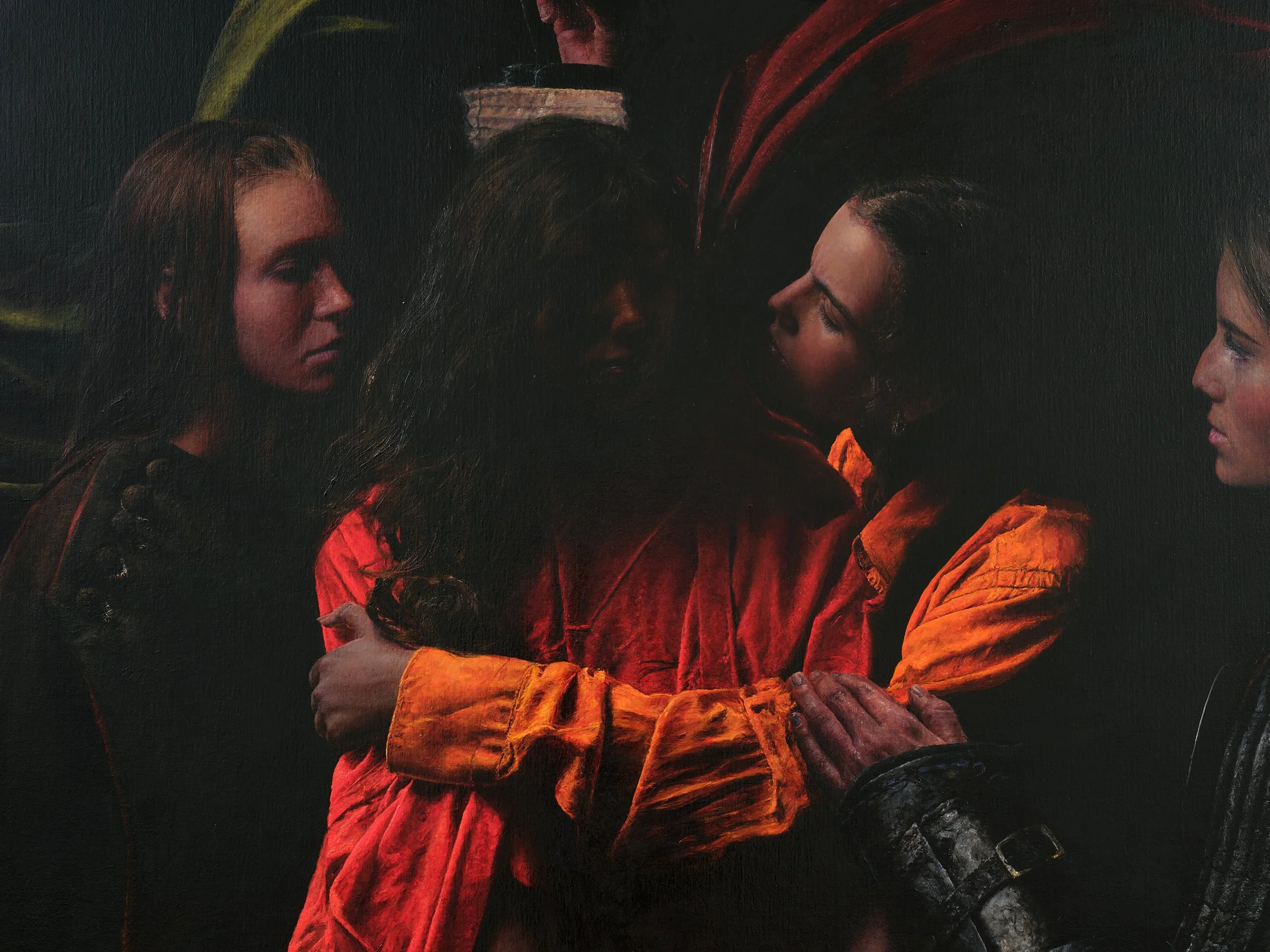   In the garden  (detail) 2026 oil and 24ct gold leaf on linen 1900 x 2700mm (image) 2060 x 2860mm (framed) 