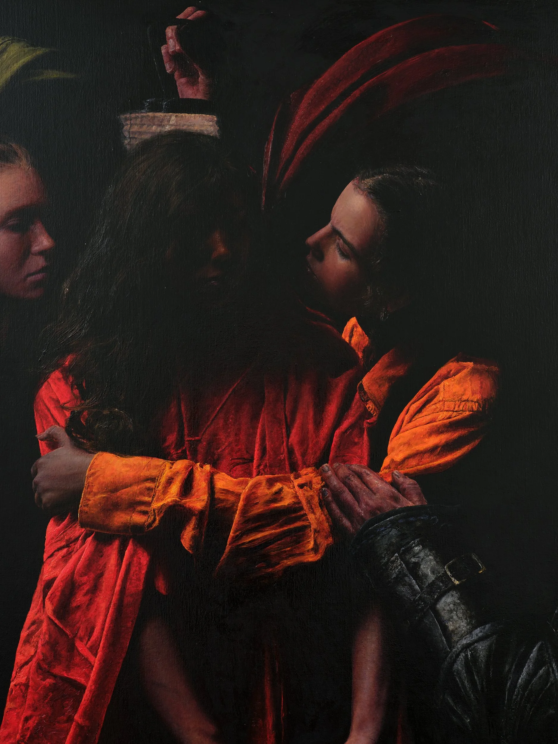   In the garden  (detail) 2026 oil and 24ct gold leaf on linen 1900 x 2700mm (image) 2060 x 2860mm (framed) 