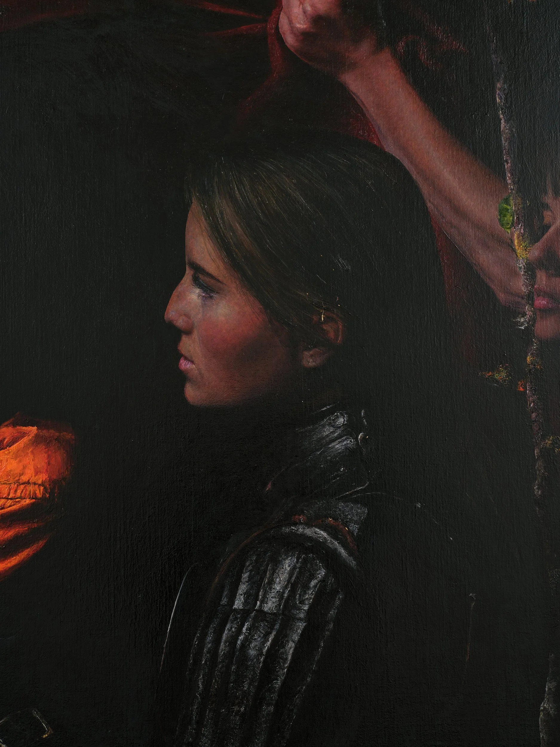   In the garden  (detail) 2026 oil and 24ct gold leaf on linen 1900 x 2700mm (image) 2060 x 2860mm (framed) 