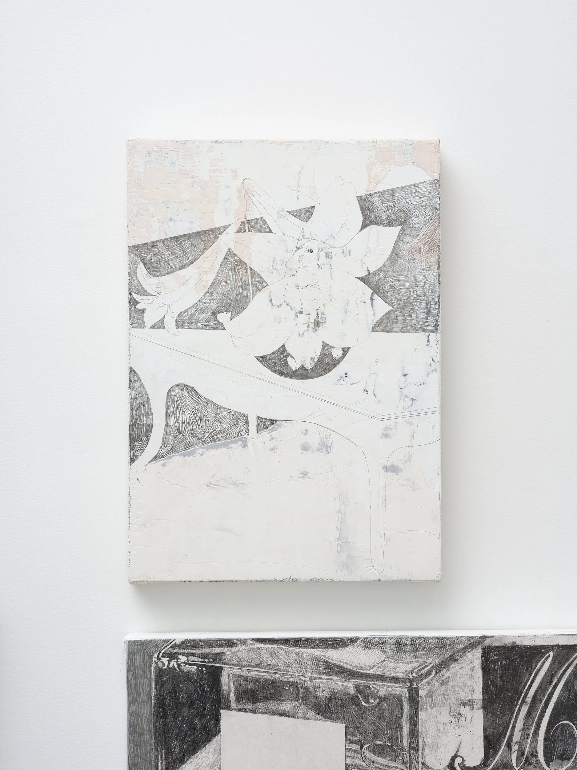   Console  2026 Oil, pencil on canvas 420 x 297 x 45mm 