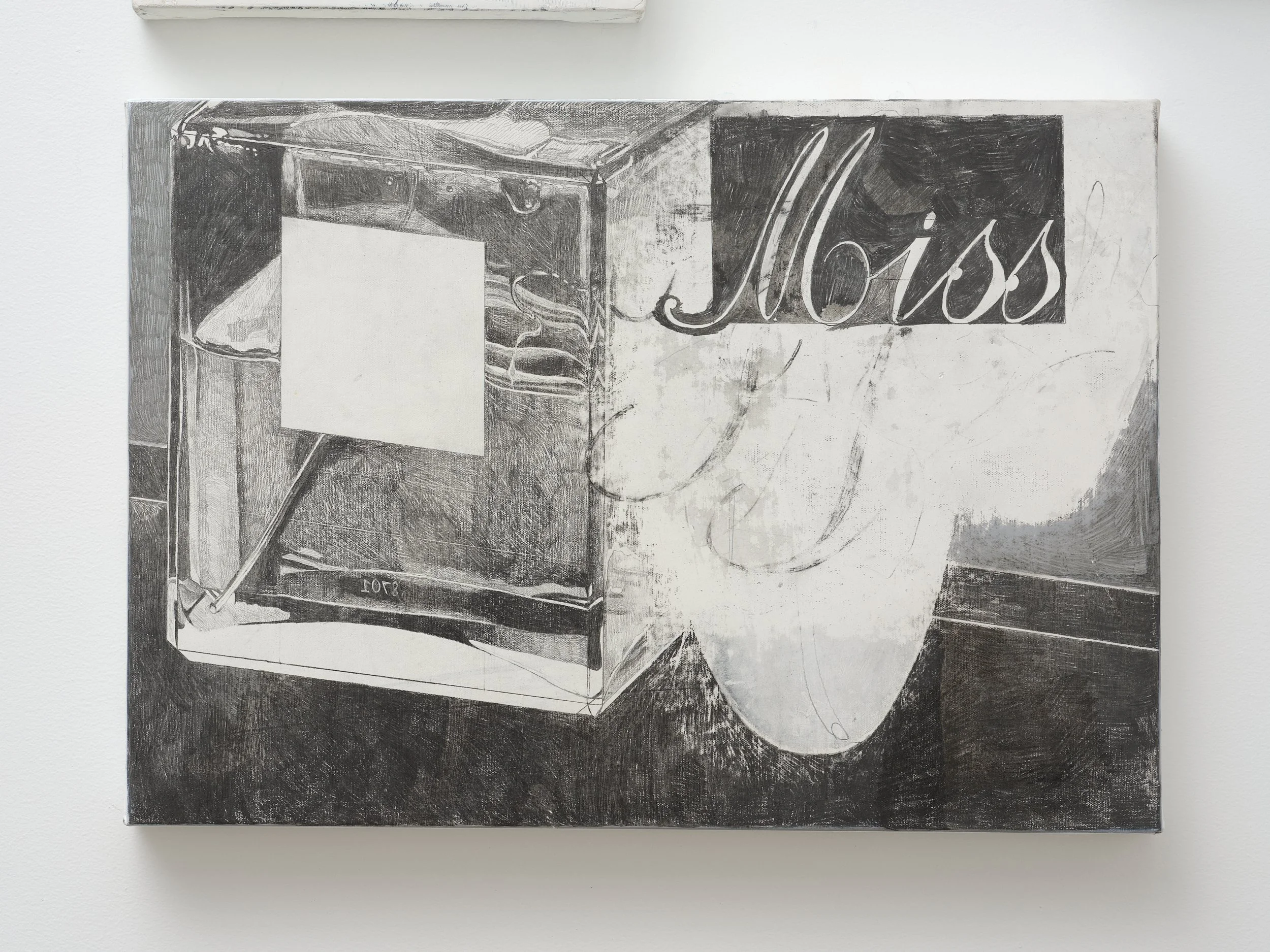   Advertisement  2026 Oil, pencil, gesso, acrylic on canvas 420 x 594 x 45mm 