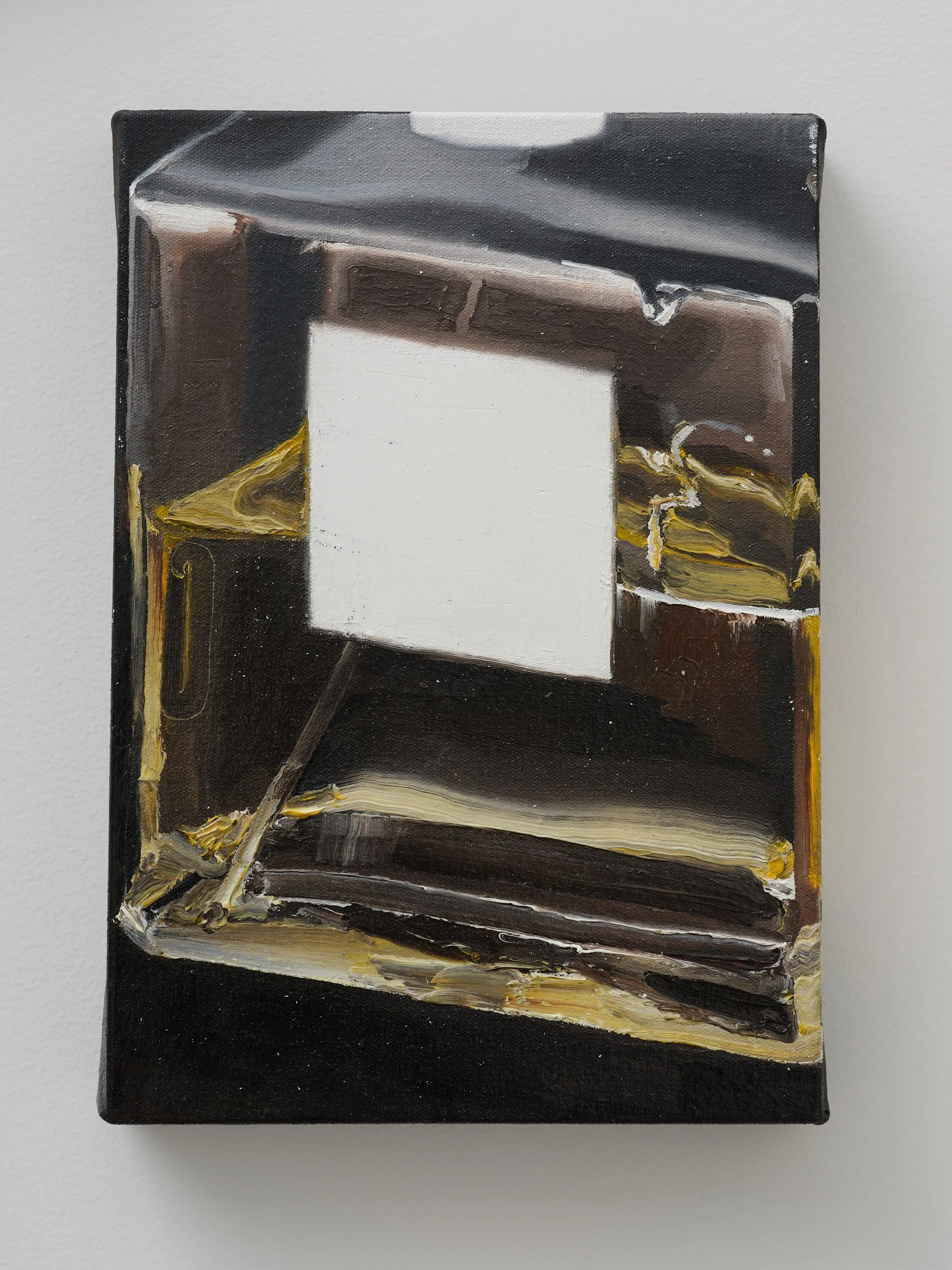   Bottle Interior  2026 Oil on canvas 210 x 297 x 45mm 