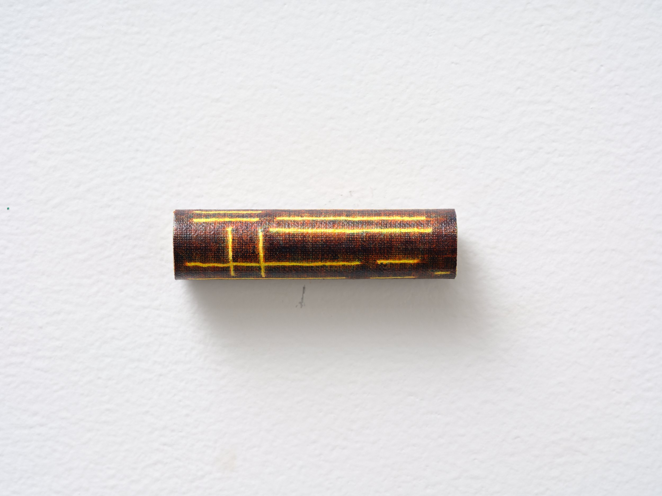   No title   2024 acrylic on linen and cardboard 23 x 80 x 23mm 