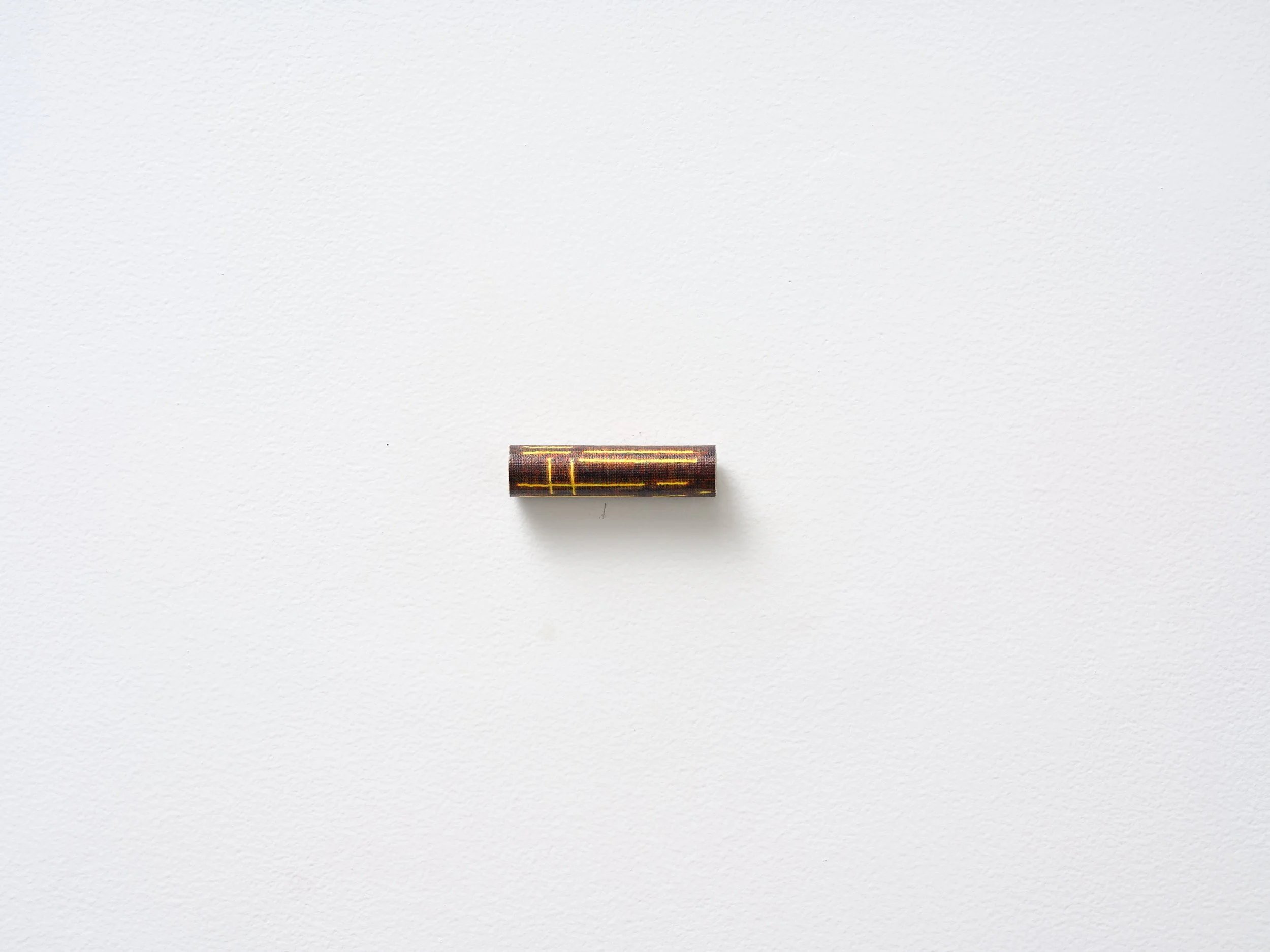   Patrick Lundberg   a  24 April - 6 June    No title   2024 acrylic on linen and cardboard 23 x 80 x 23mm 