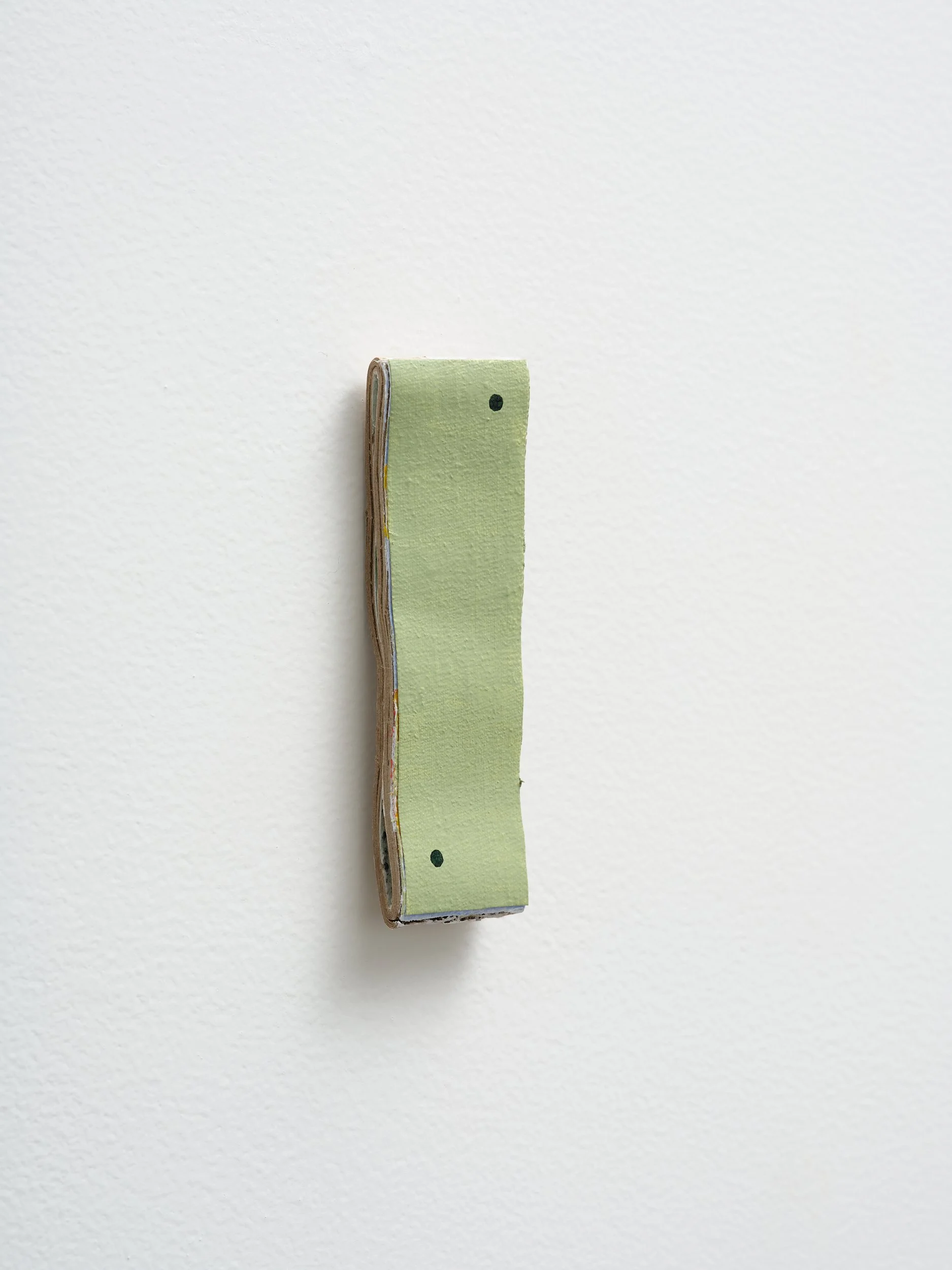   No title   2025 acrylic on canvas and card 130 x 35mm 
